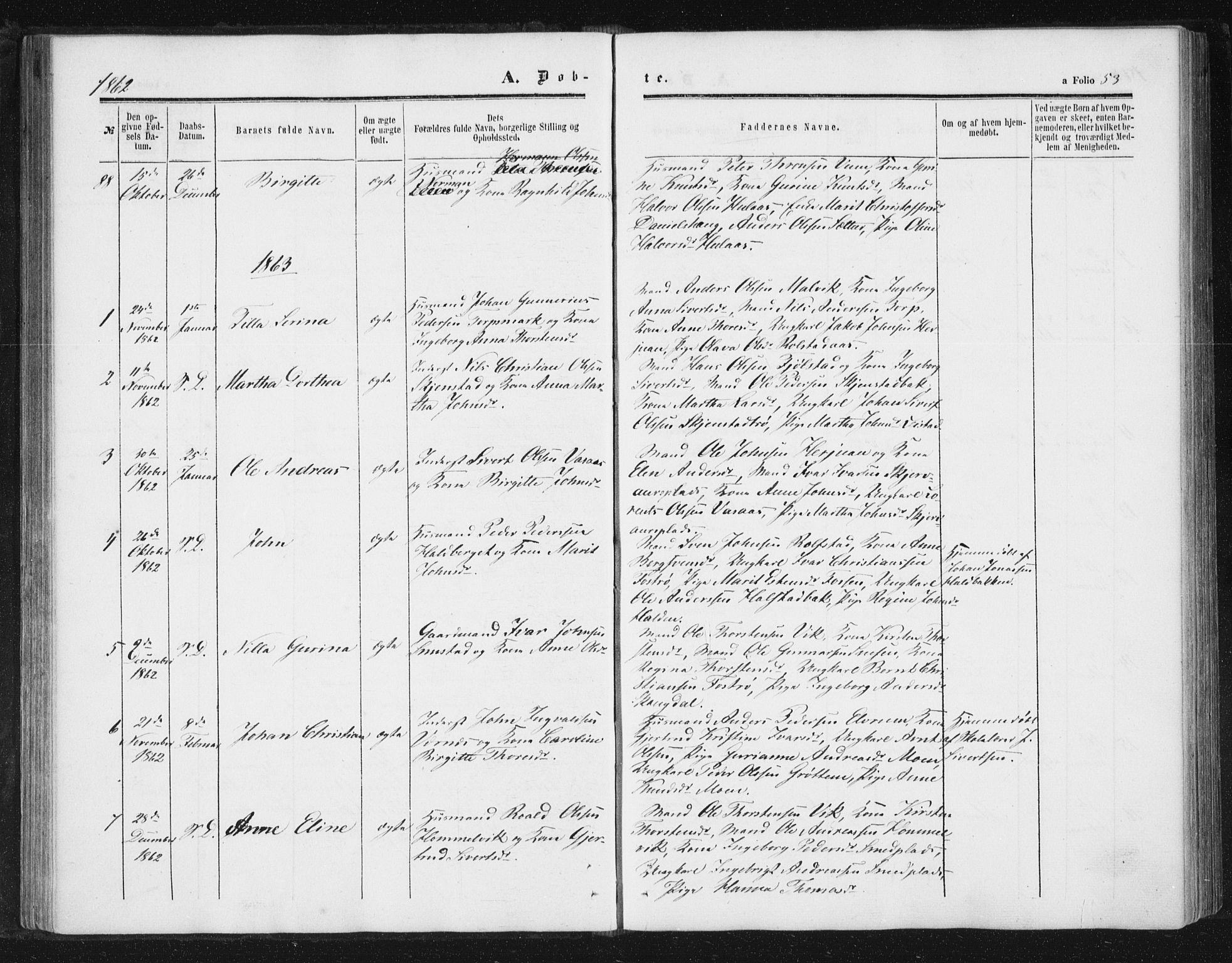 Ministerialprotokoller, klokkerbøker og fødselsregistre - Sør-Trøndelag, AV/SAT-A-1456/616/L0408: Parish register (official) no. 616A05, 1857-1865, p. 53