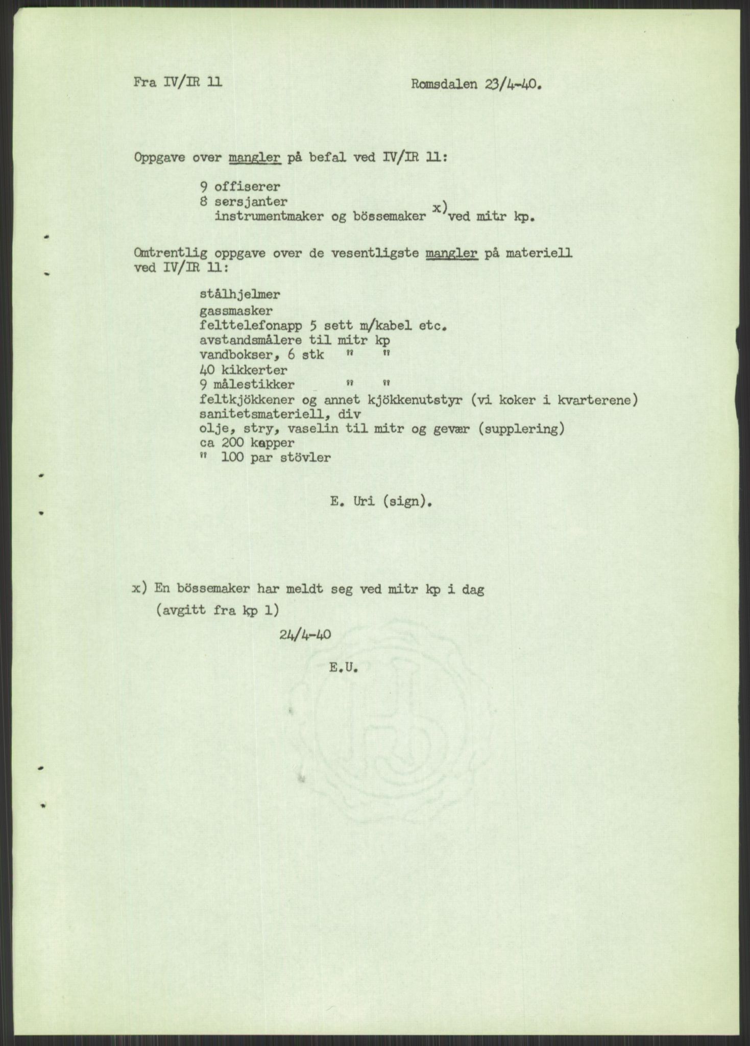 Forsvaret, Forsvarets krigshistoriske avdeling, RA/RAFA-2017/Y/Yb/L0113a: II-C-11-510-512  -  5. Divisjon., 1940, p. 465