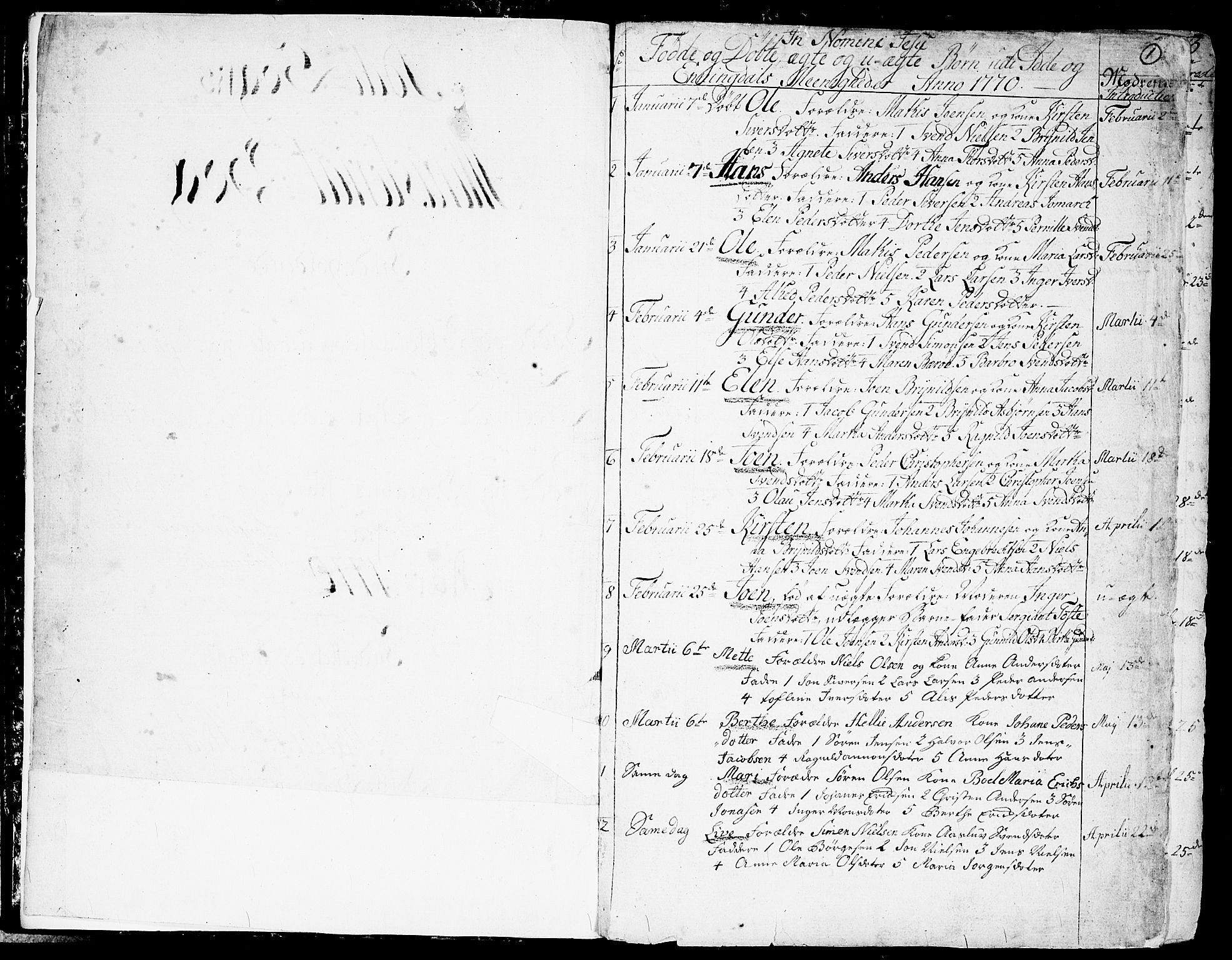 Idd prestekontor Kirkebøker, SAO/A-10911/F/Fc/L0001: Parish register (official) no. III 1, 1770-1814, p. 0-1