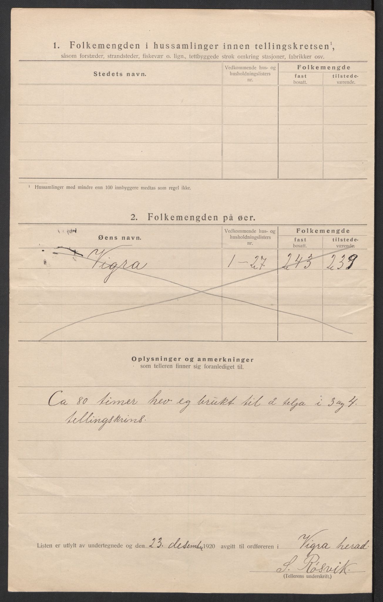 SAT, 1920 census for Vigra, 1920, p. 14