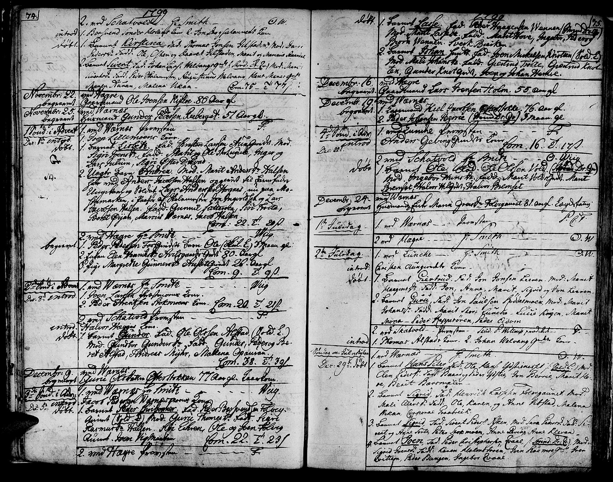 Ministerialprotokoller, klokkerbøker og fødselsregistre - Nord-Trøndelag, AV/SAT-A-1458/709/L0060: Parish register (official) no. 709A07, 1797-1815, p. 74-75