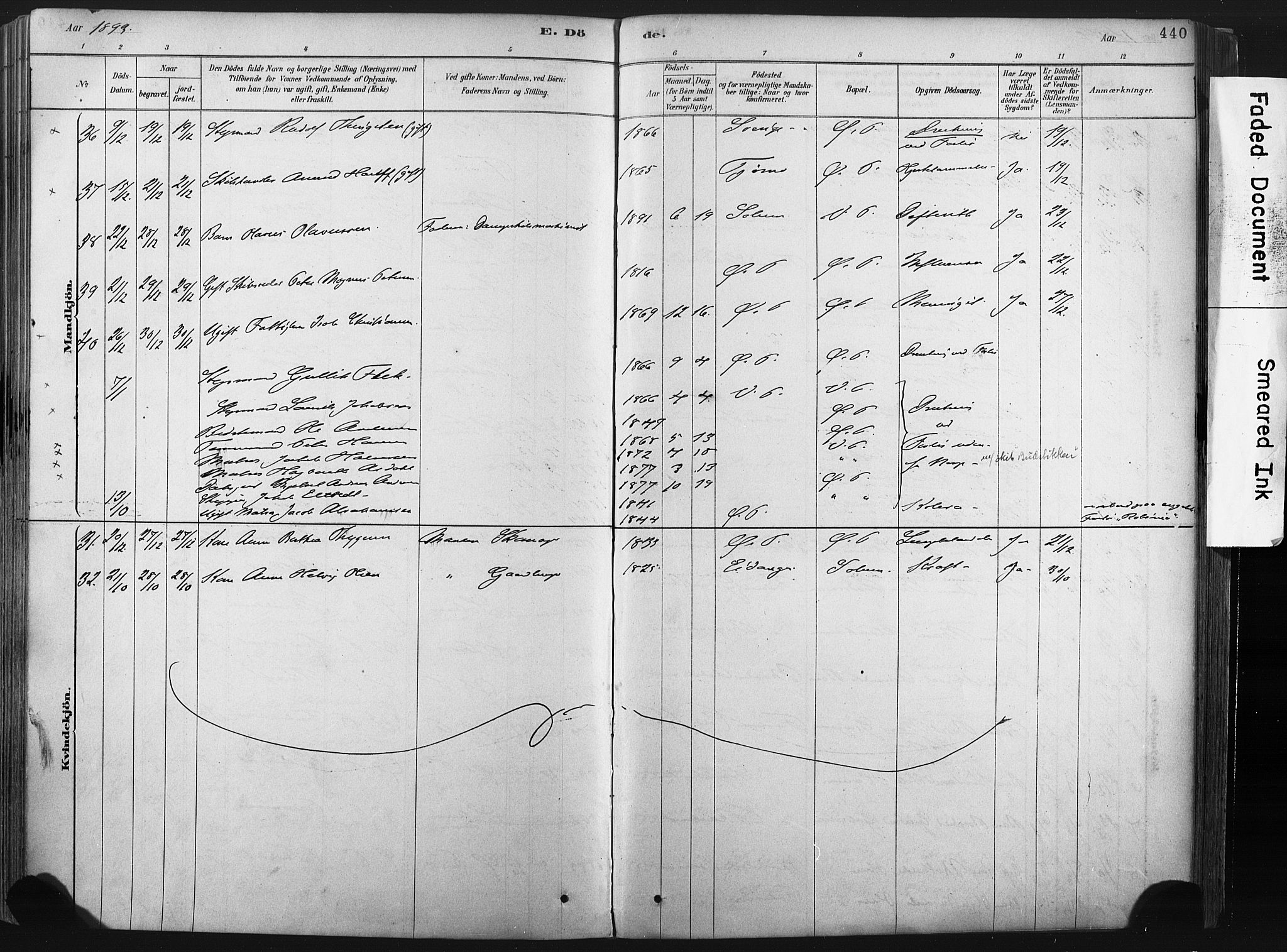 Porsgrunn kirkebøker , AV/SAKO-A-104/F/Fa/L0008: Parish register (official) no. 8, 1878-1895, p. 440