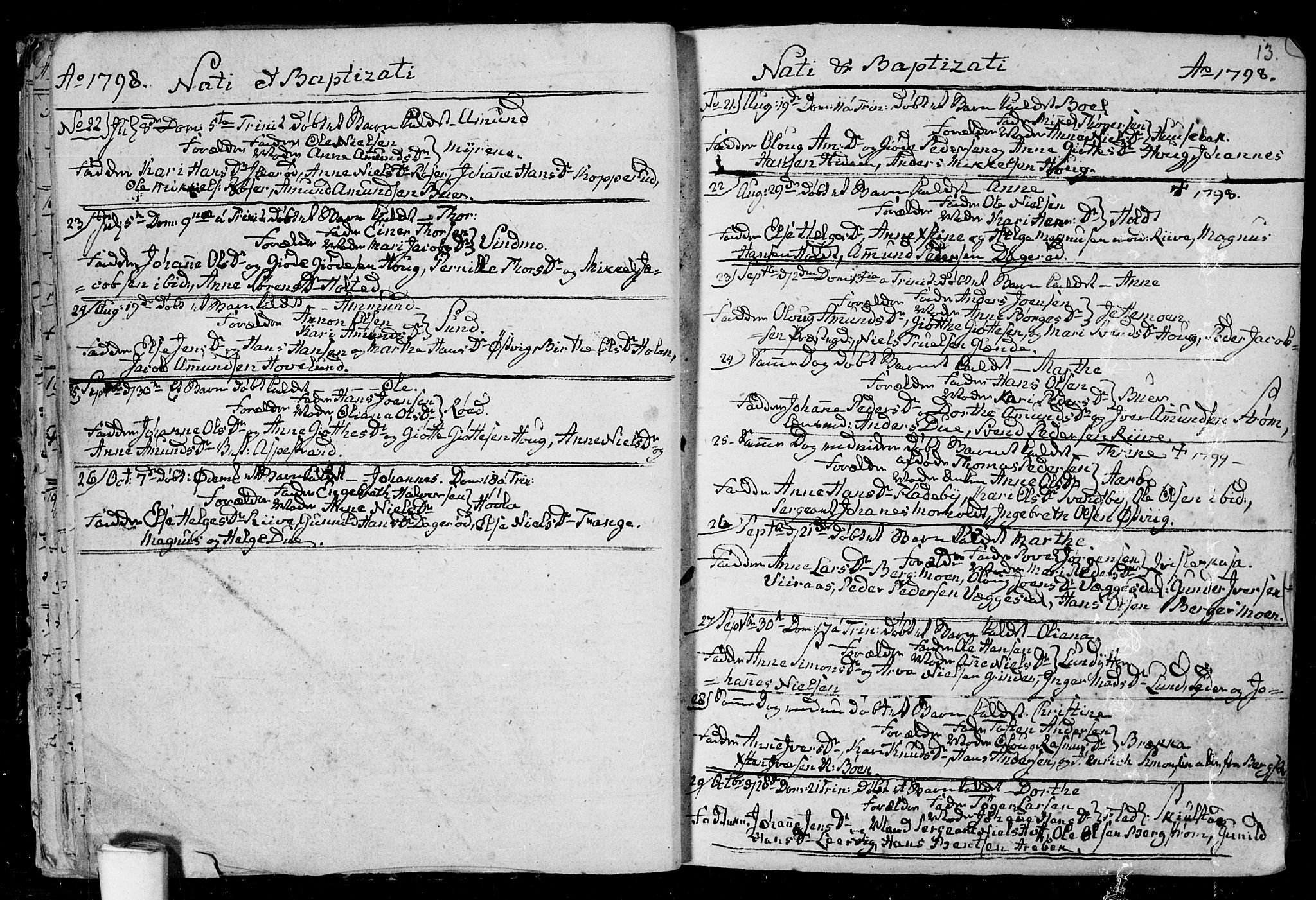 Aremark prestekontor Kirkebøker, SAO/A-10899/F/Fa/L0004: Parish register (official) no. I 4, 1796-1814, p. 13