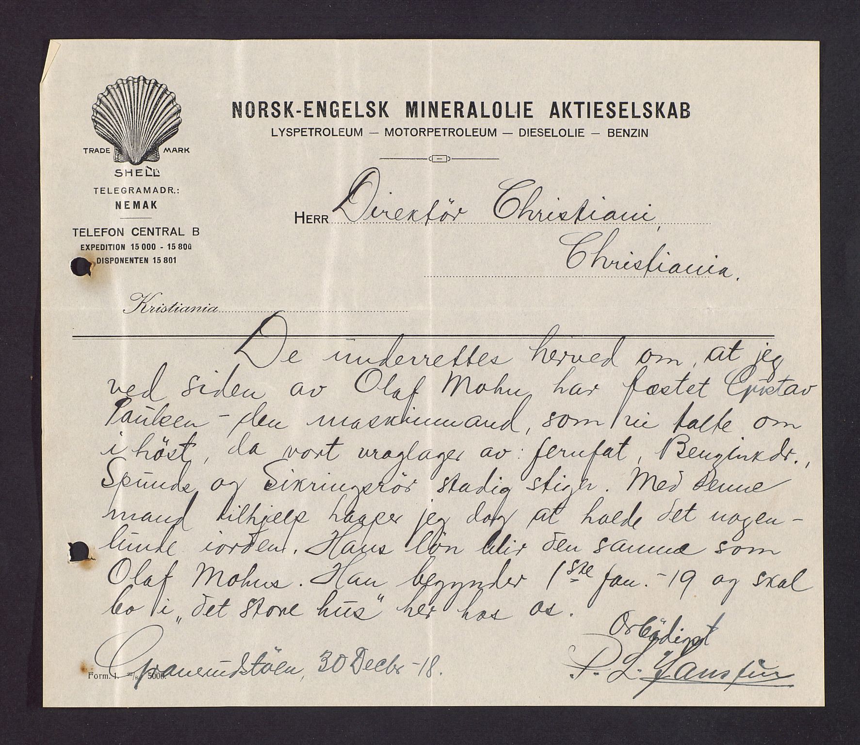 Pa 1521 - A/S Norske Shell, AV/SAST-A-101915/E/Ea/Eaa/L0003: Sjefskorrespondanse, 1918, p. 25