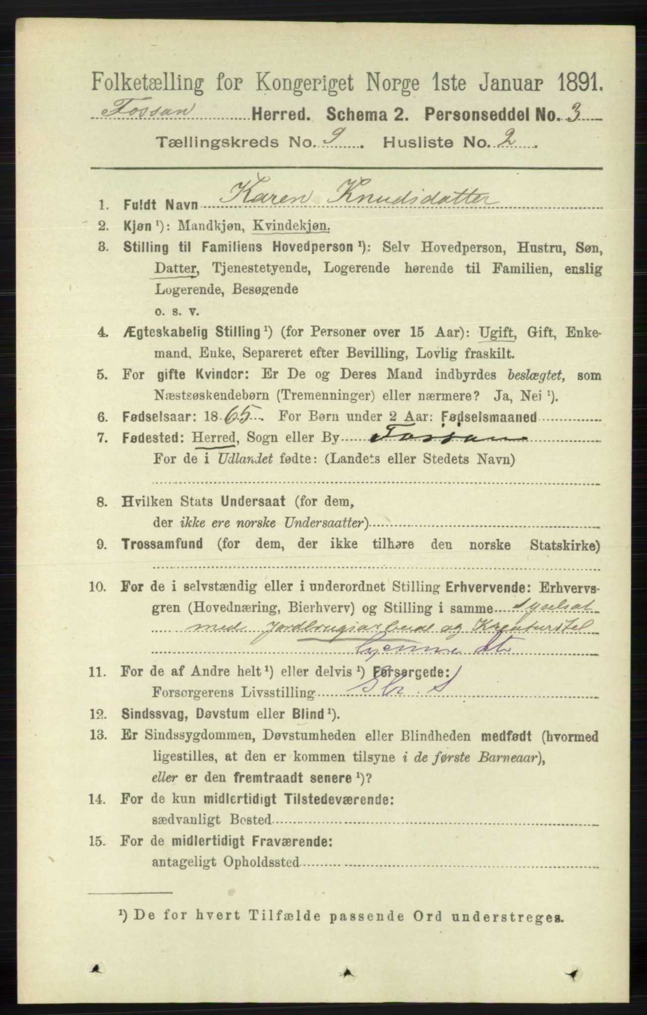 RA, 1891 census for 1129 Forsand, 1891, p. 1479