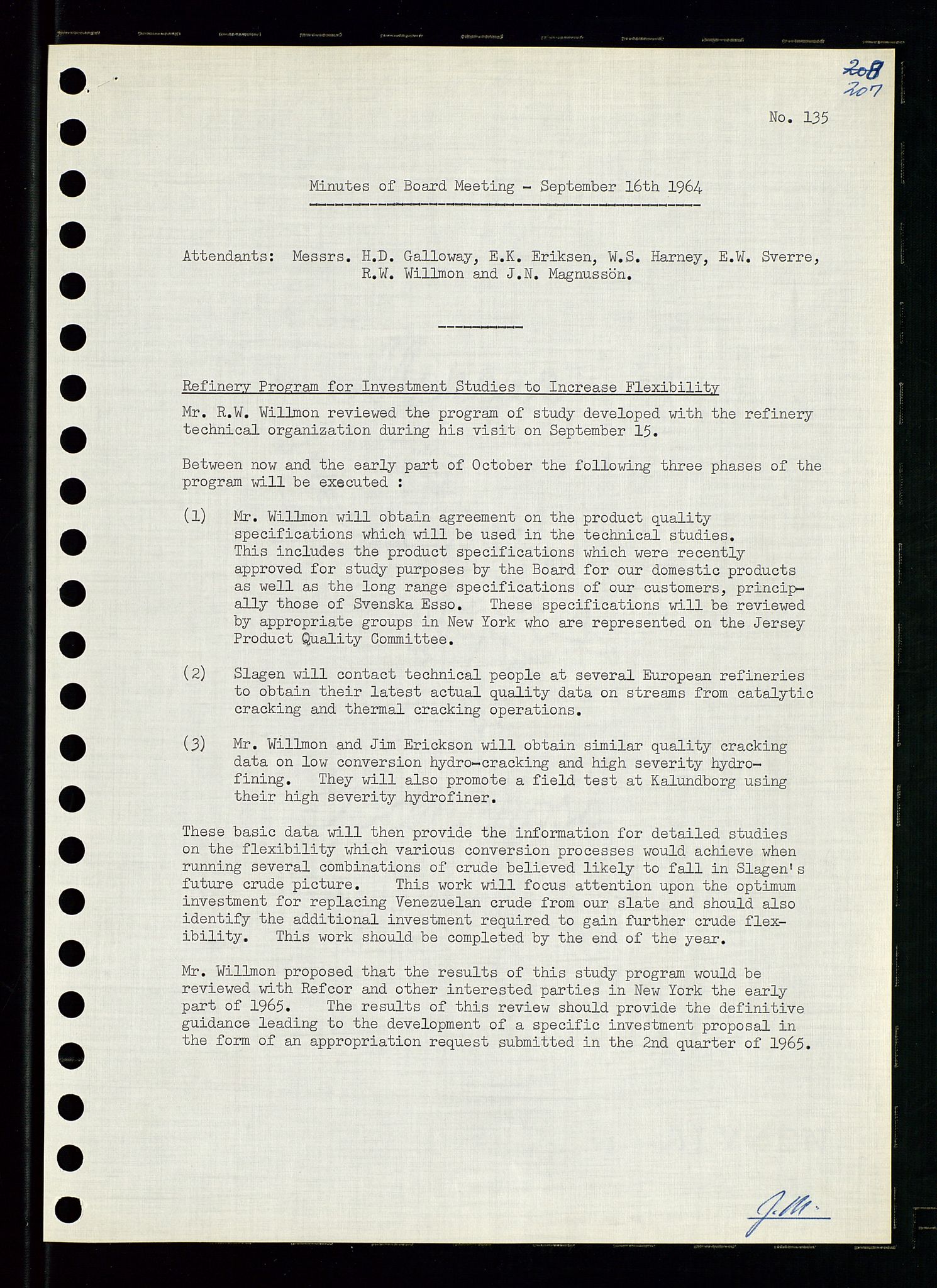 Pa 0982 - Esso Norge A/S, AV/SAST-A-100448/A/Aa/L0001/0004: Den administrerende direksjon Board minutes (styrereferater) / Den administrerende direksjon Board minutes (styrereferater), 1963-1964, p. 54