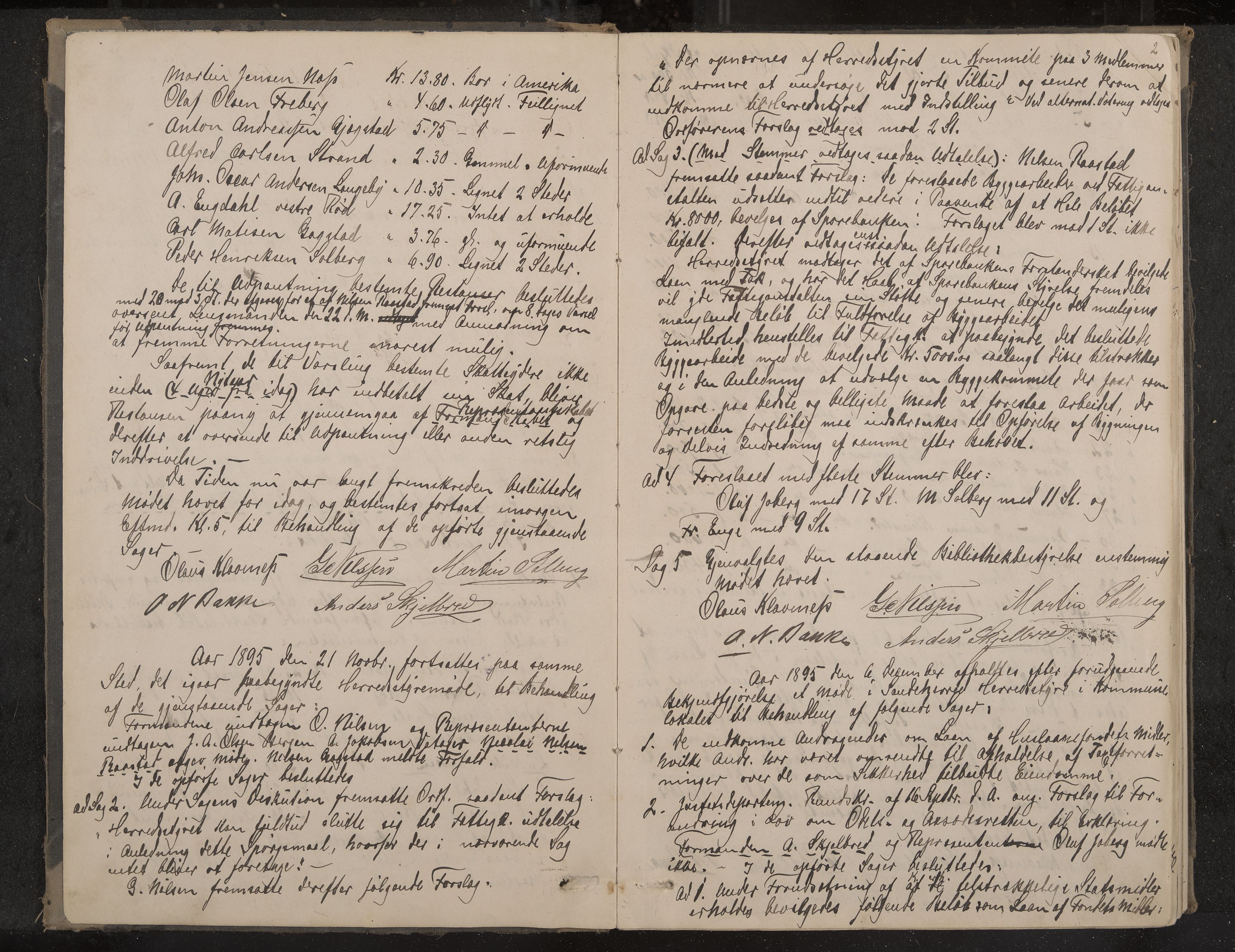 Sandar formannskap og sentraladministrasjon, IKAK/0724021/A/Aa/L0002: Møtebok, 1895-1900, p. 2