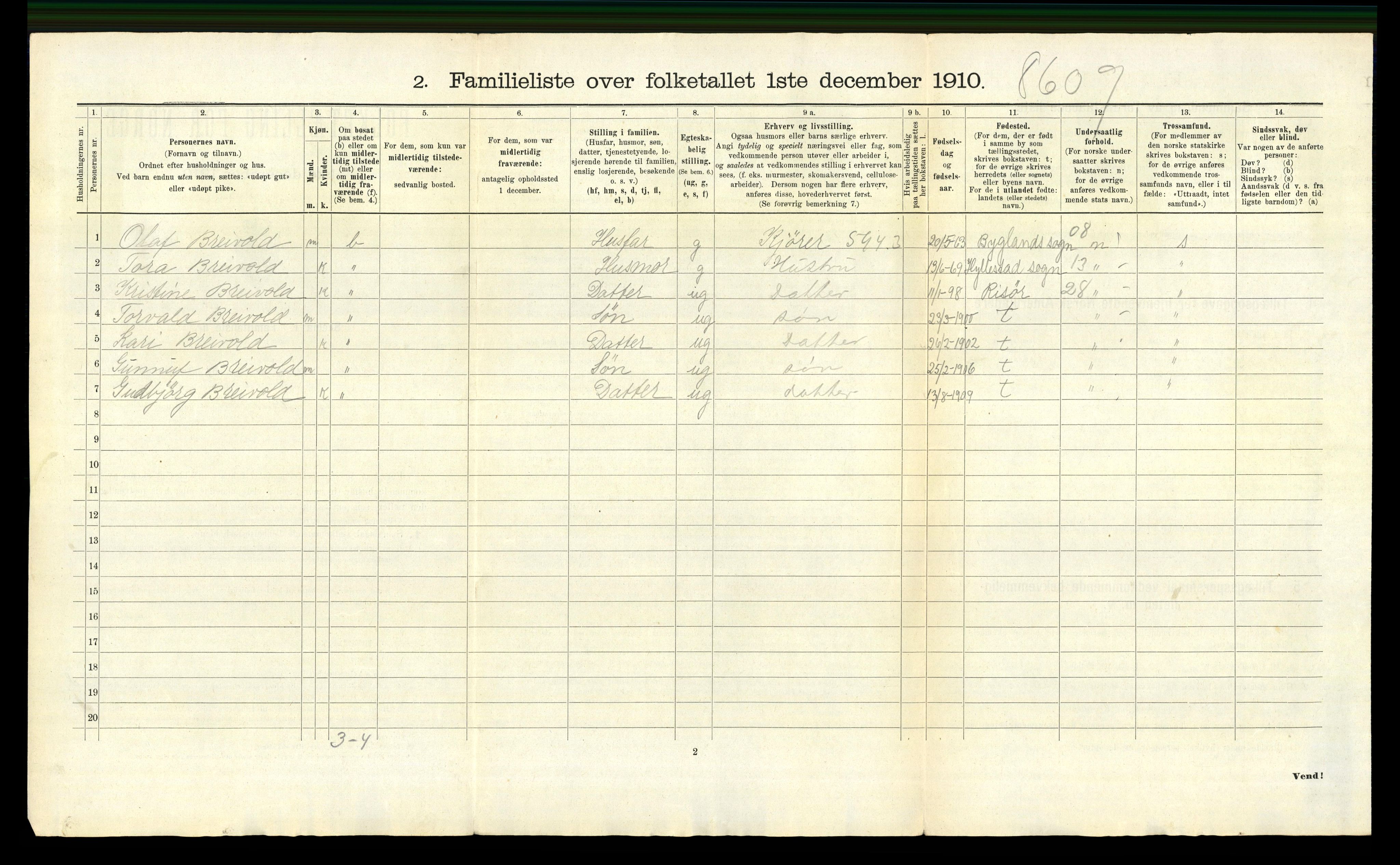 RA, 1910 census for Kristiansand, 1910, p. 5889