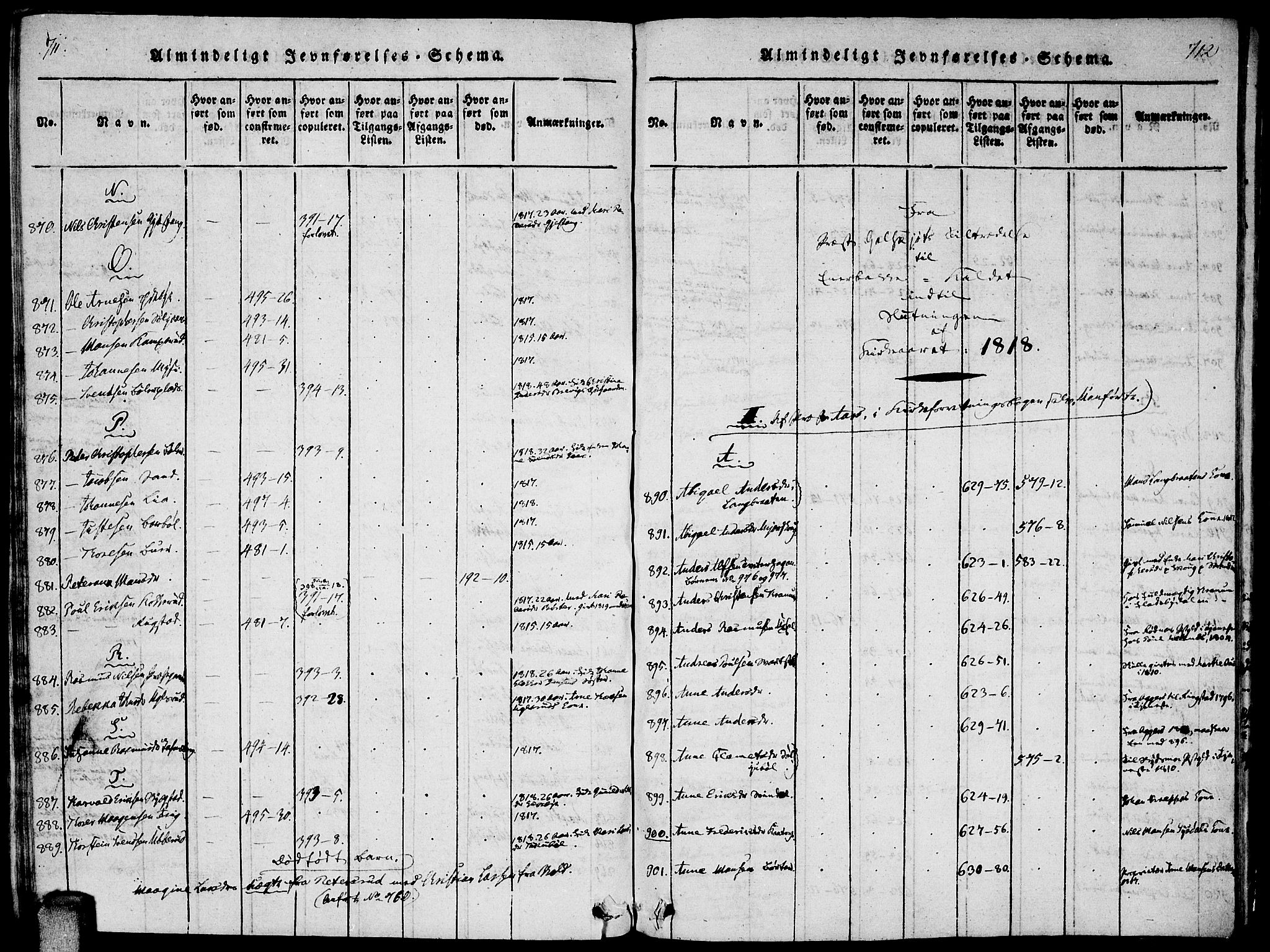 Enebakk prestekontor Kirkebøker, SAO/A-10171c/F/Fa/L0005: Parish register (official) no. I 5, 1790-1825, p. 711-712