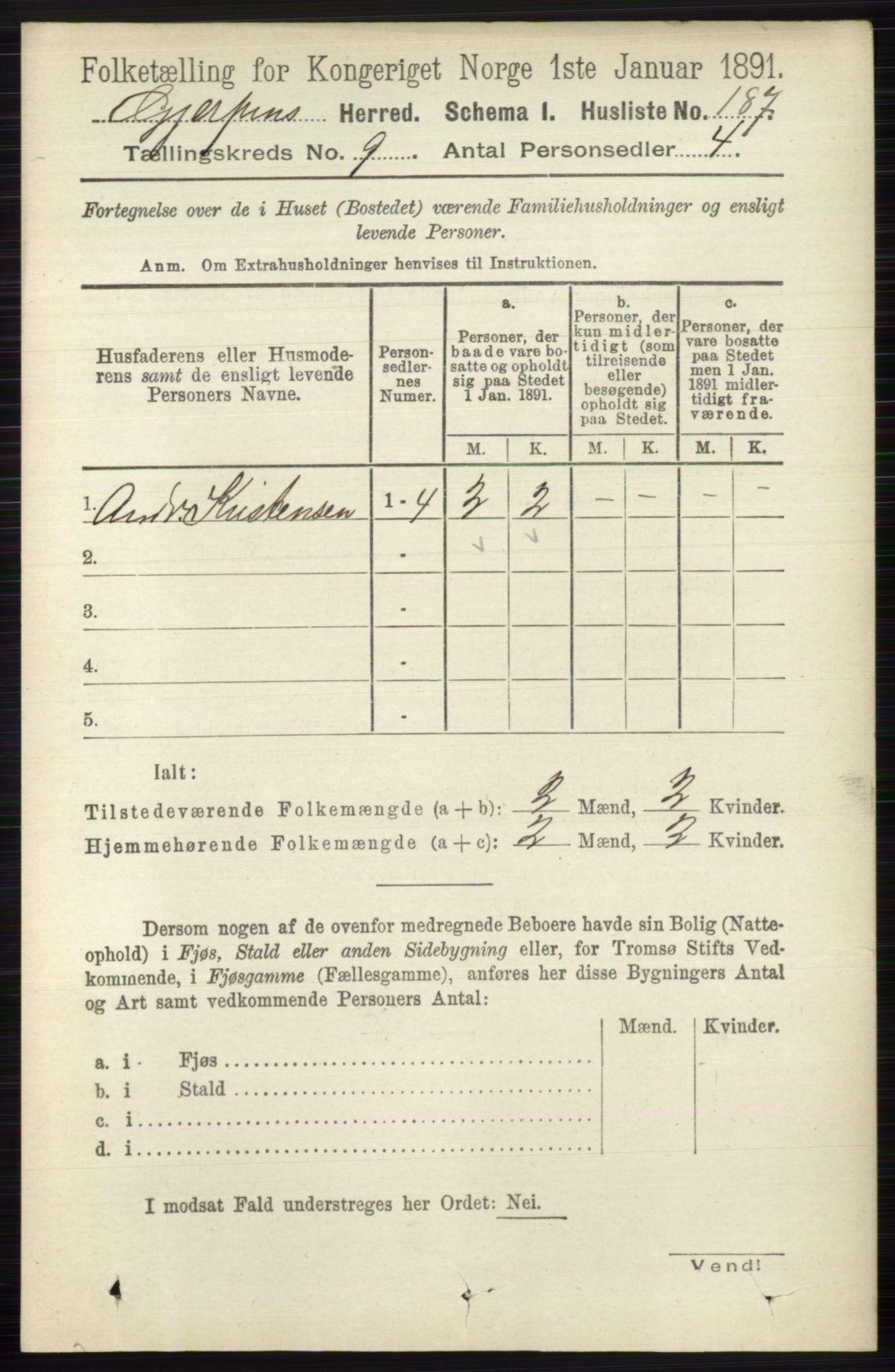 RA, 1891 census for 0812 Gjerpen, 1891, p. 4970