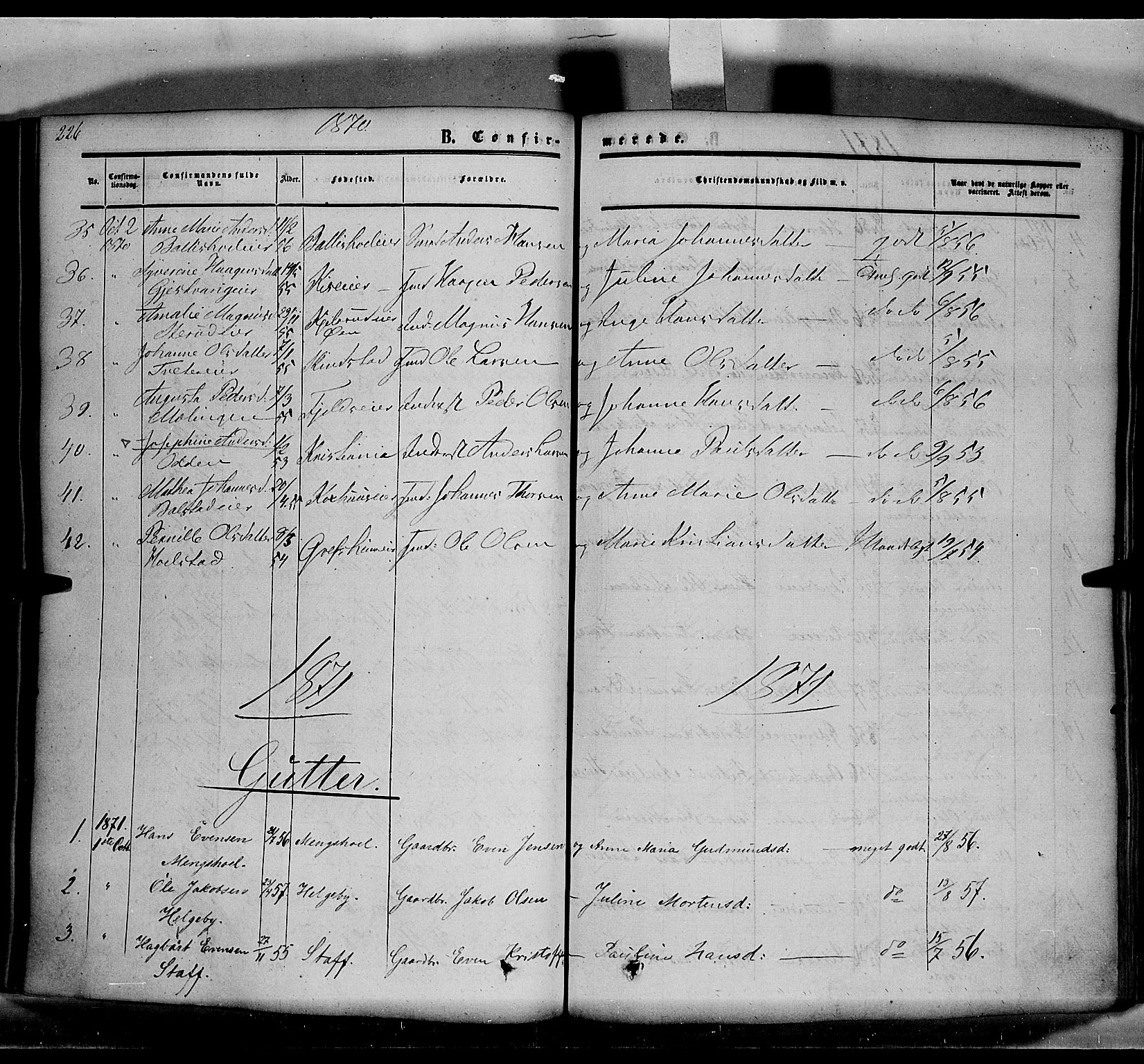 Nes prestekontor, Hedmark, SAH/PREST-020/K/Ka/L0004: Parish register (official) no. 4, 1852-1886, p. 226