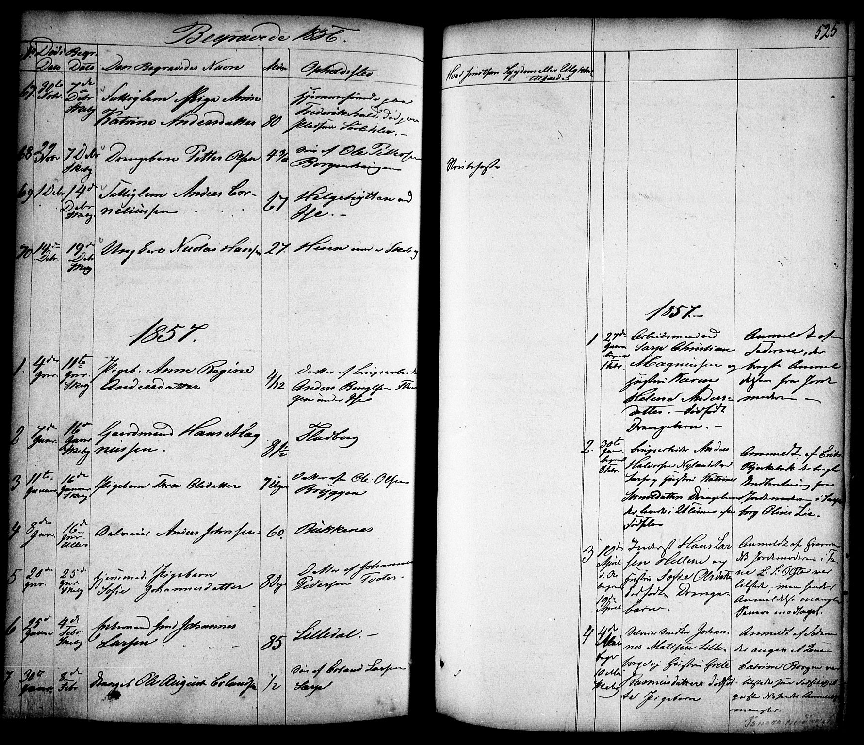 Skjeberg prestekontor Kirkebøker, AV/SAO-A-10923/F/Fa/L0006: Parish register (official) no. I 6, 1846-1858, p. 525