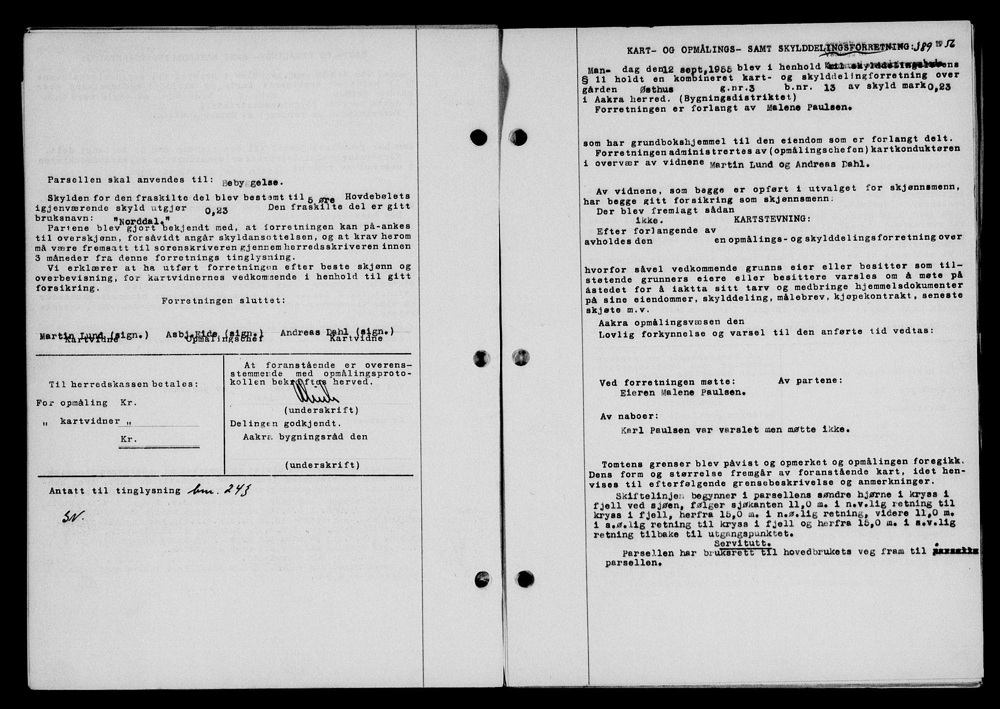 Karmsund sorenskriveri, AV/SAST-A-100311/01/II/IIB/L0118: Mortgage book no. 98A, 1955-1956, Diary no: : 389/1956