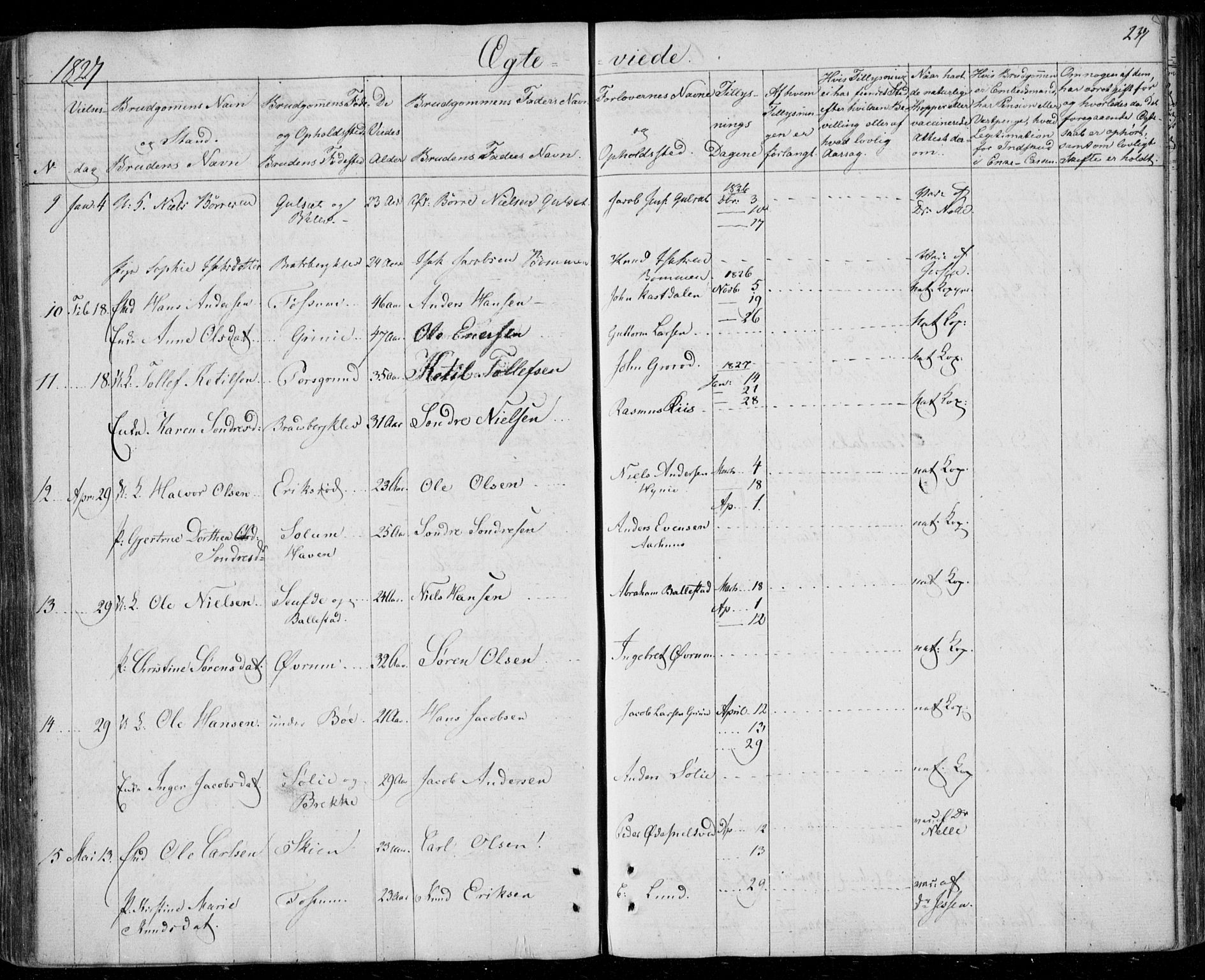 Gjerpen kirkebøker, SAKO/A-265/F/Fa/L0005: Parish register (official) no. I 5, 1823-1829, p. 237