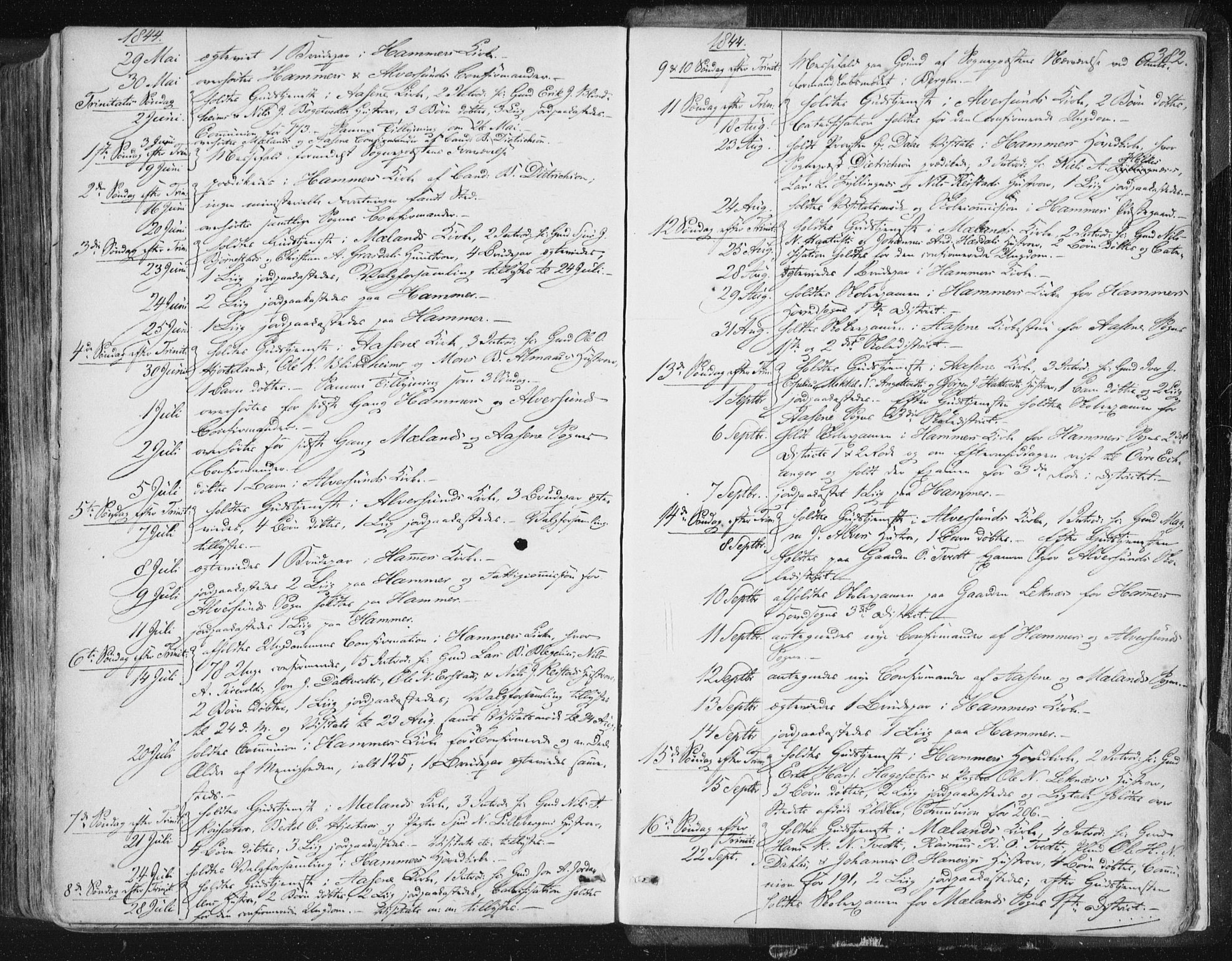 Hamre sokneprestembete, AV/SAB-A-75501/H/Ha/Haa/Haaa/L0012: Parish register (official) no. A 12, 1834-1845, p. 382