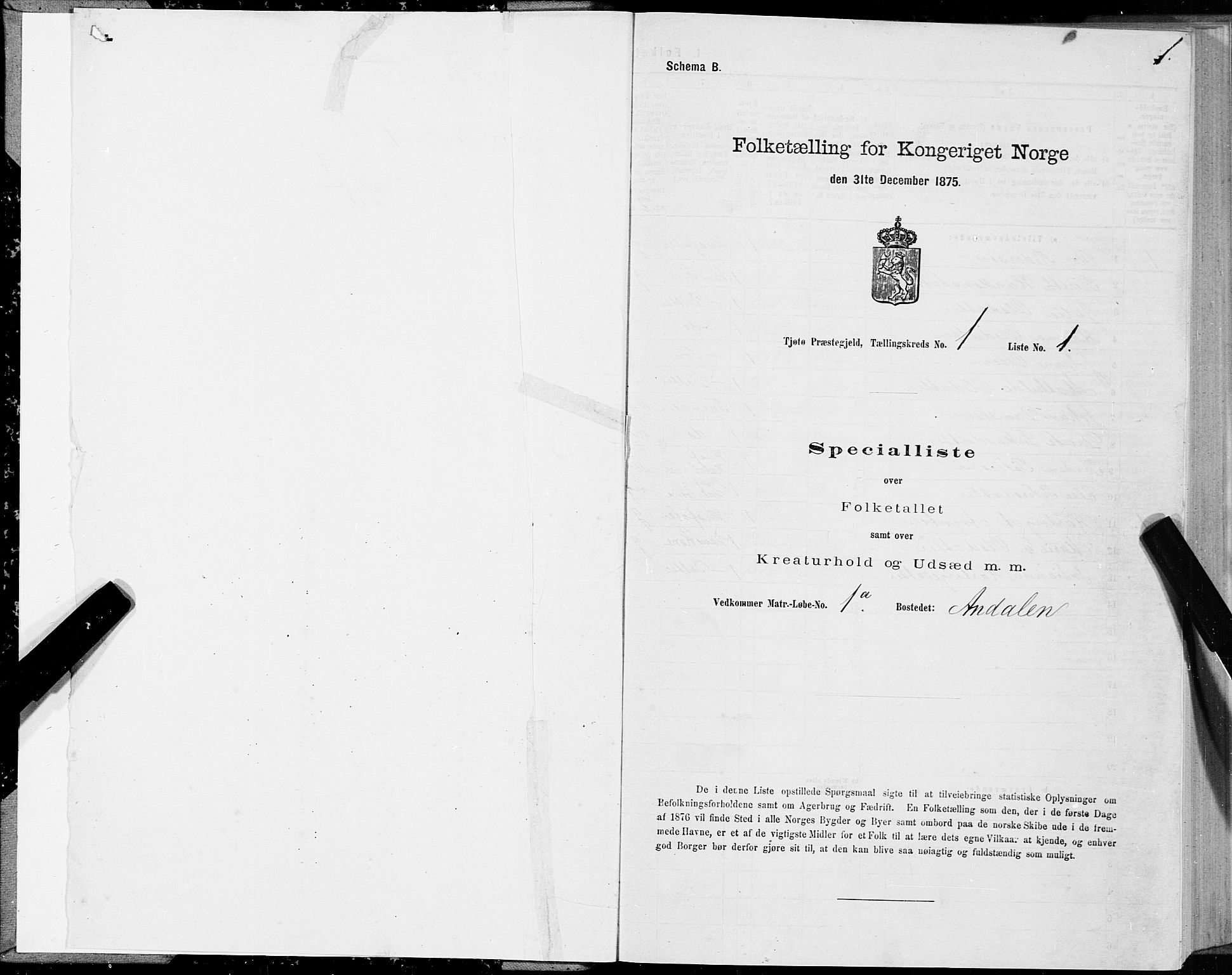 SAT, 1875 census for 1817P Tjøtta, 1875, p. 1001