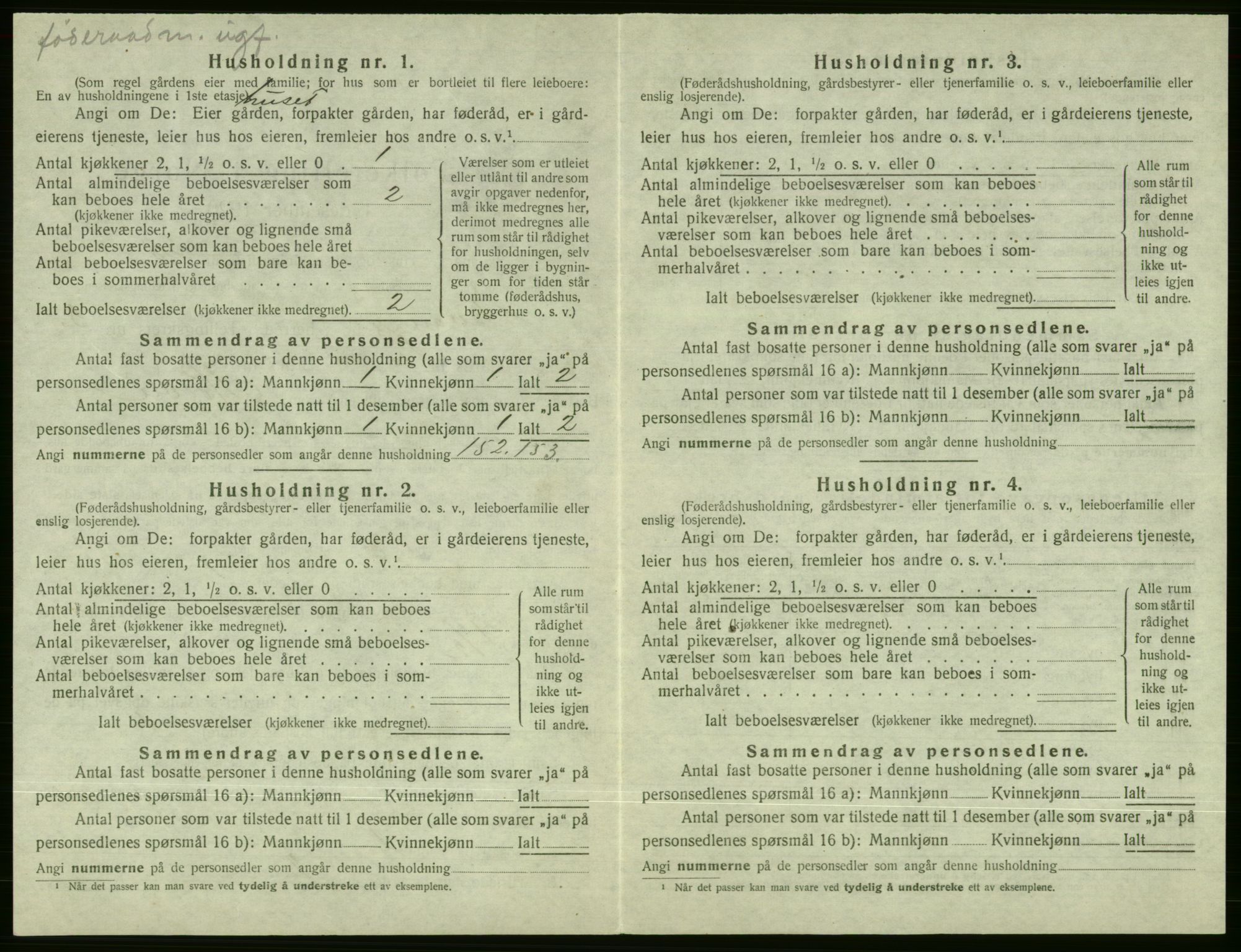 SAB, 1920 census for Evanger, 1920, p. 172