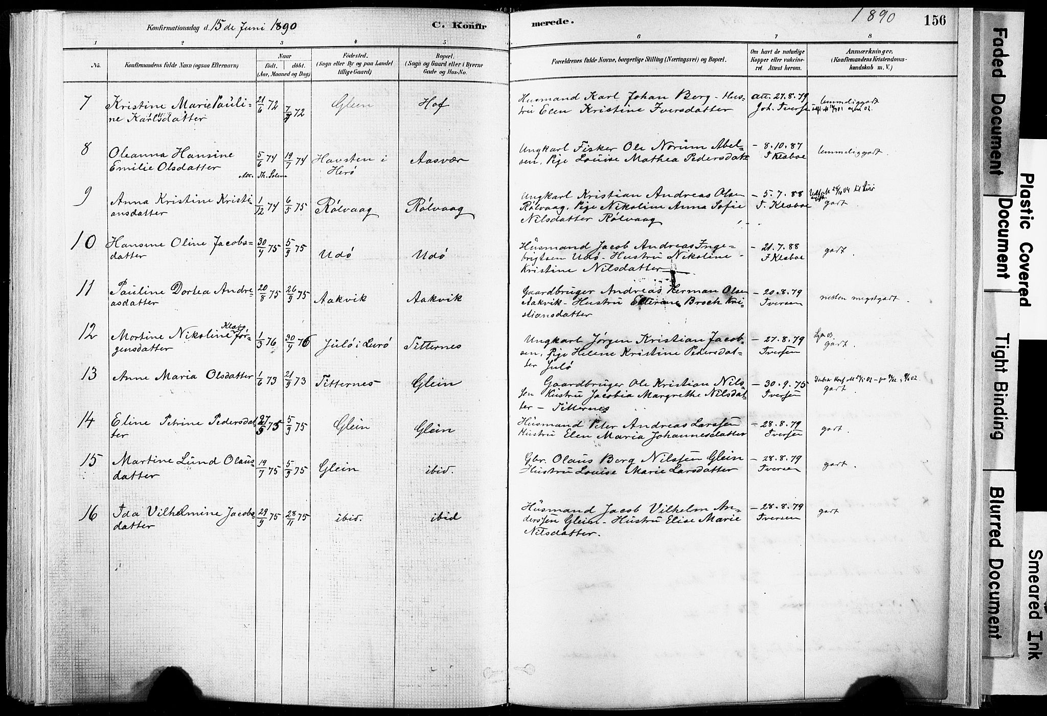 Ministerialprotokoller, klokkerbøker og fødselsregistre - Nordland, AV/SAT-A-1459/835/L0525: Parish register (official) no. 835A03I, 1881-1910, p. 156