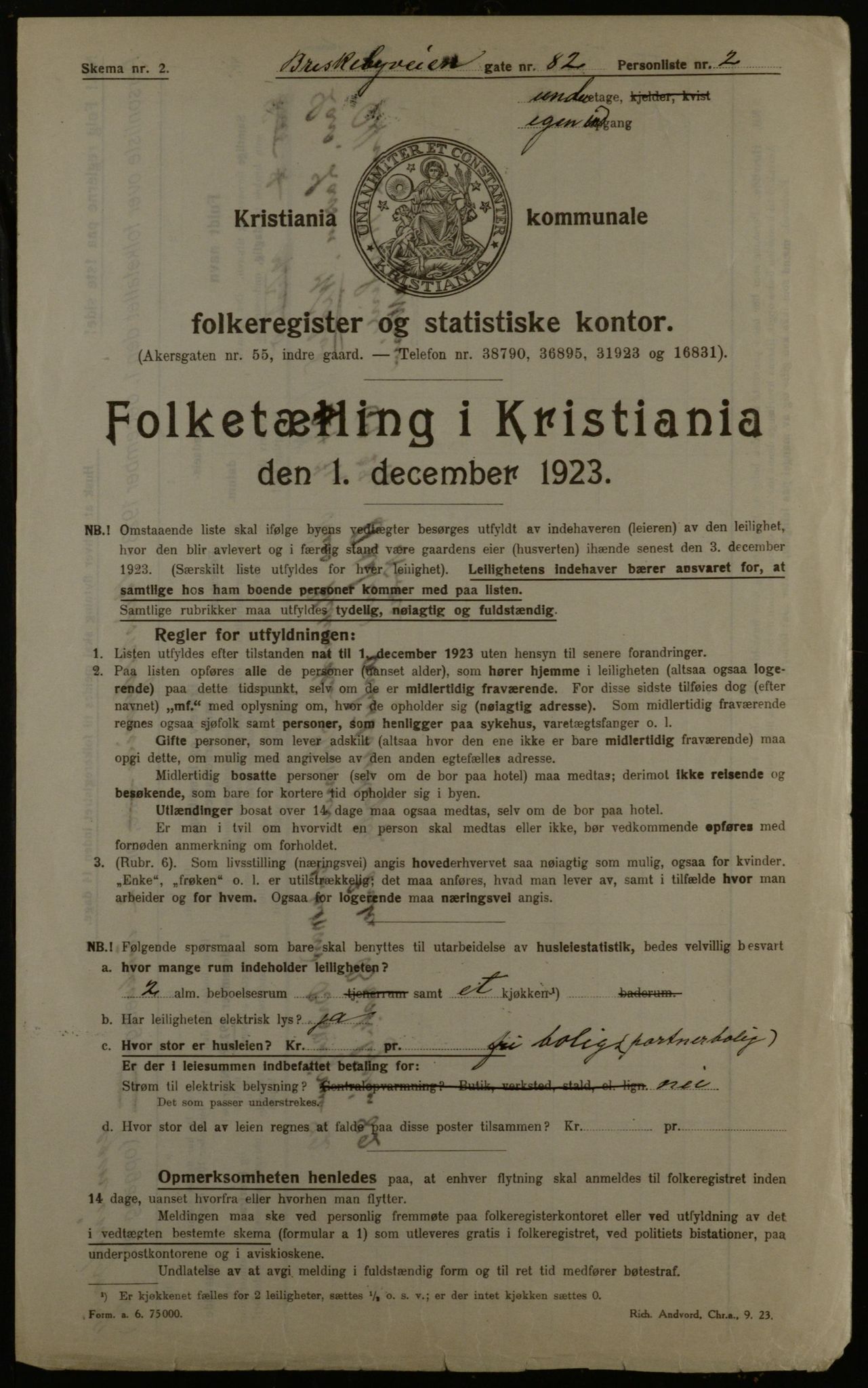 OBA, Municipal Census 1923 for Kristiania, 1923, p. 10684