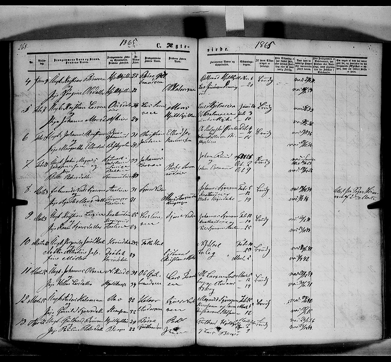 Nes prestekontor, Hedmark, AV/SAH-PREST-020/K/Ka/L0004: Parish register (official) no. 4, 1852-1886, p. 268