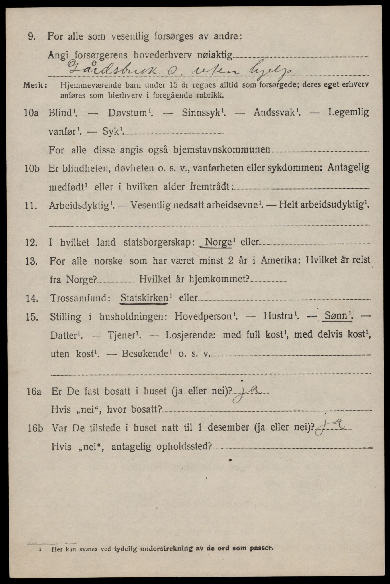 SAST, 1920 census for Eigersund, 1920, p. 6316