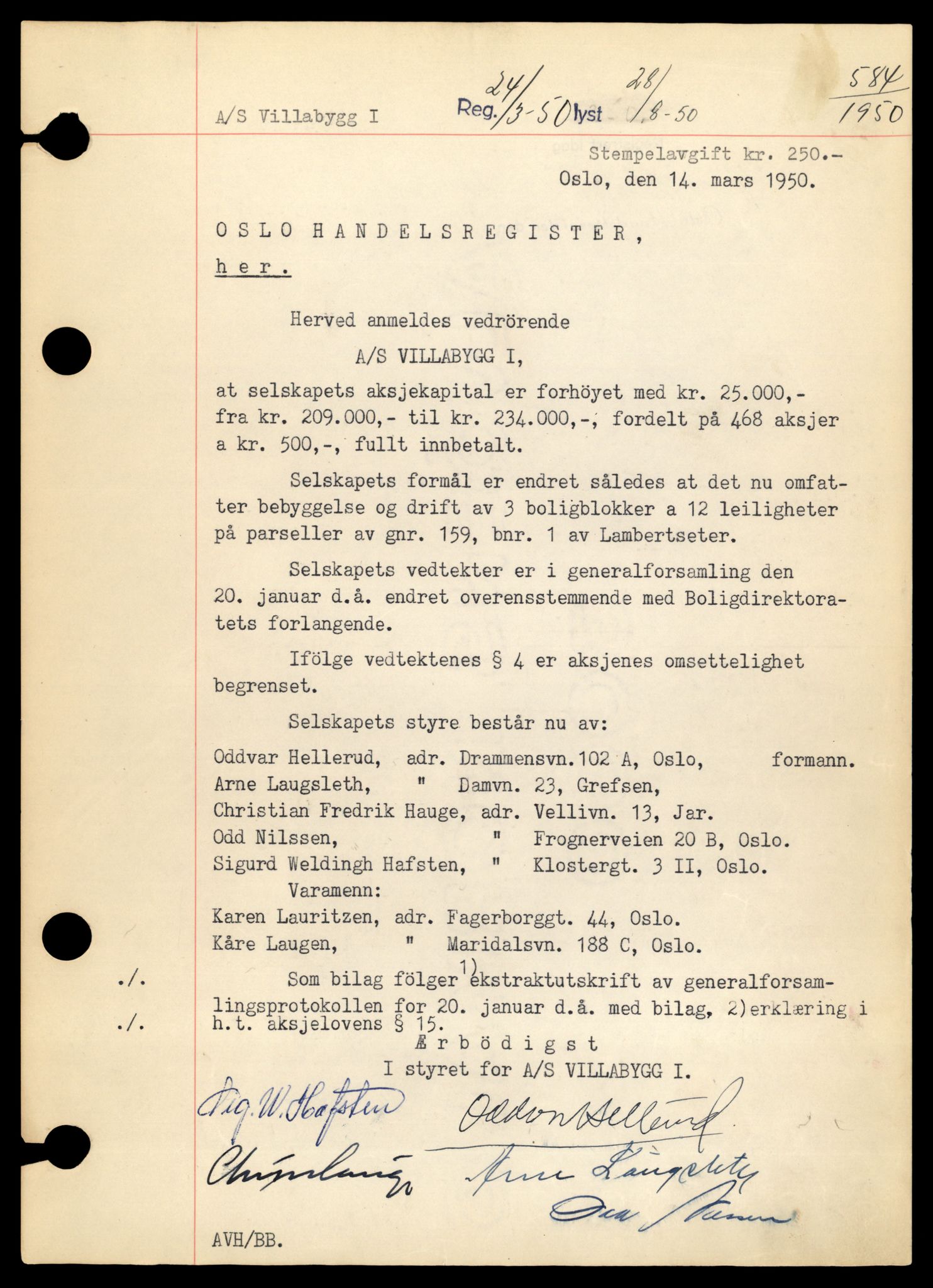 Oslo byfogd, Handelsregisteret, SAT/A-10867/G/Gb/Gba/L0198: Aksjeselskap, Vil-Vj, 1944-1990