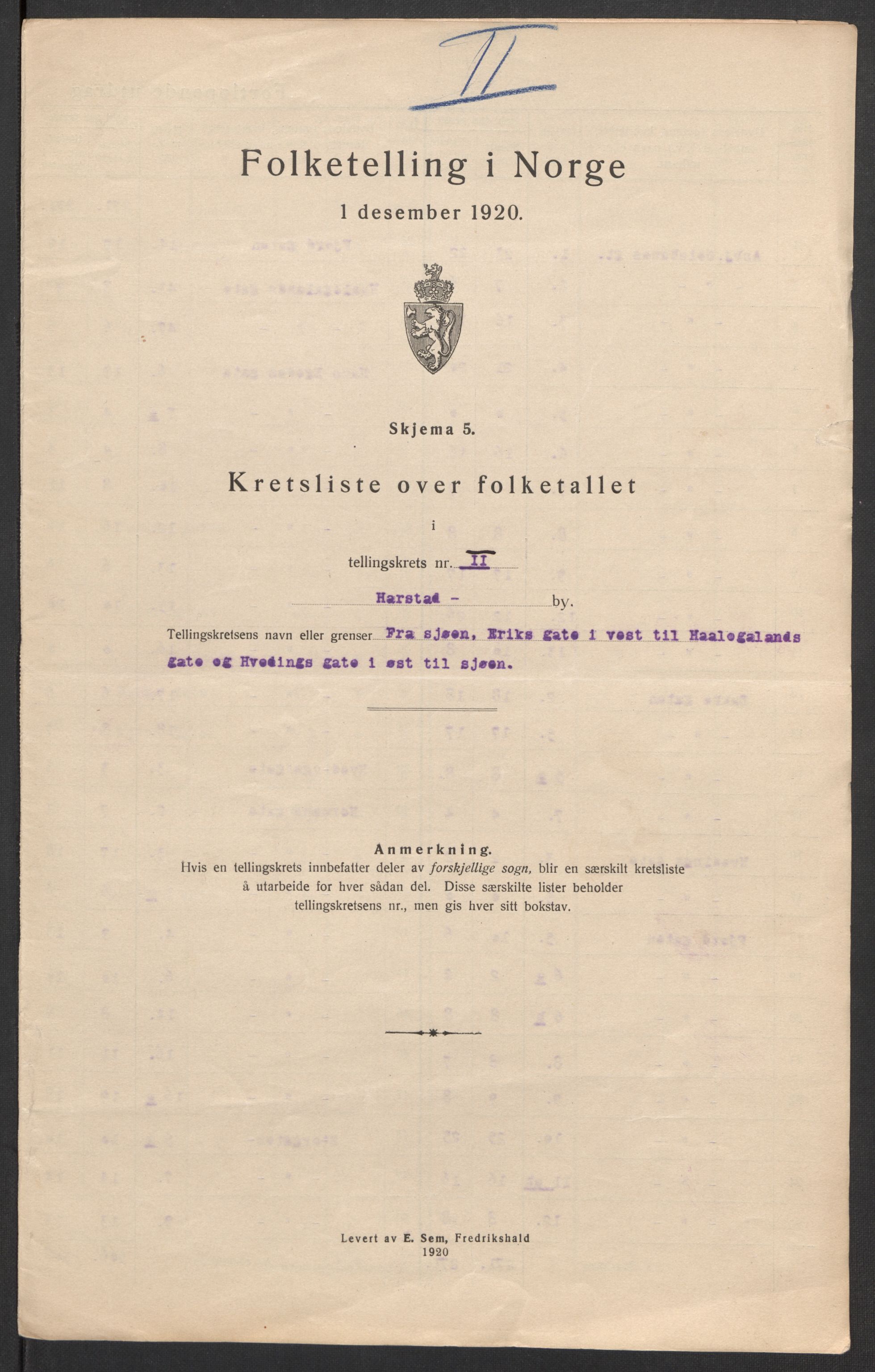 SATØ, 1920 census for Harstad, 1920, p. 10
