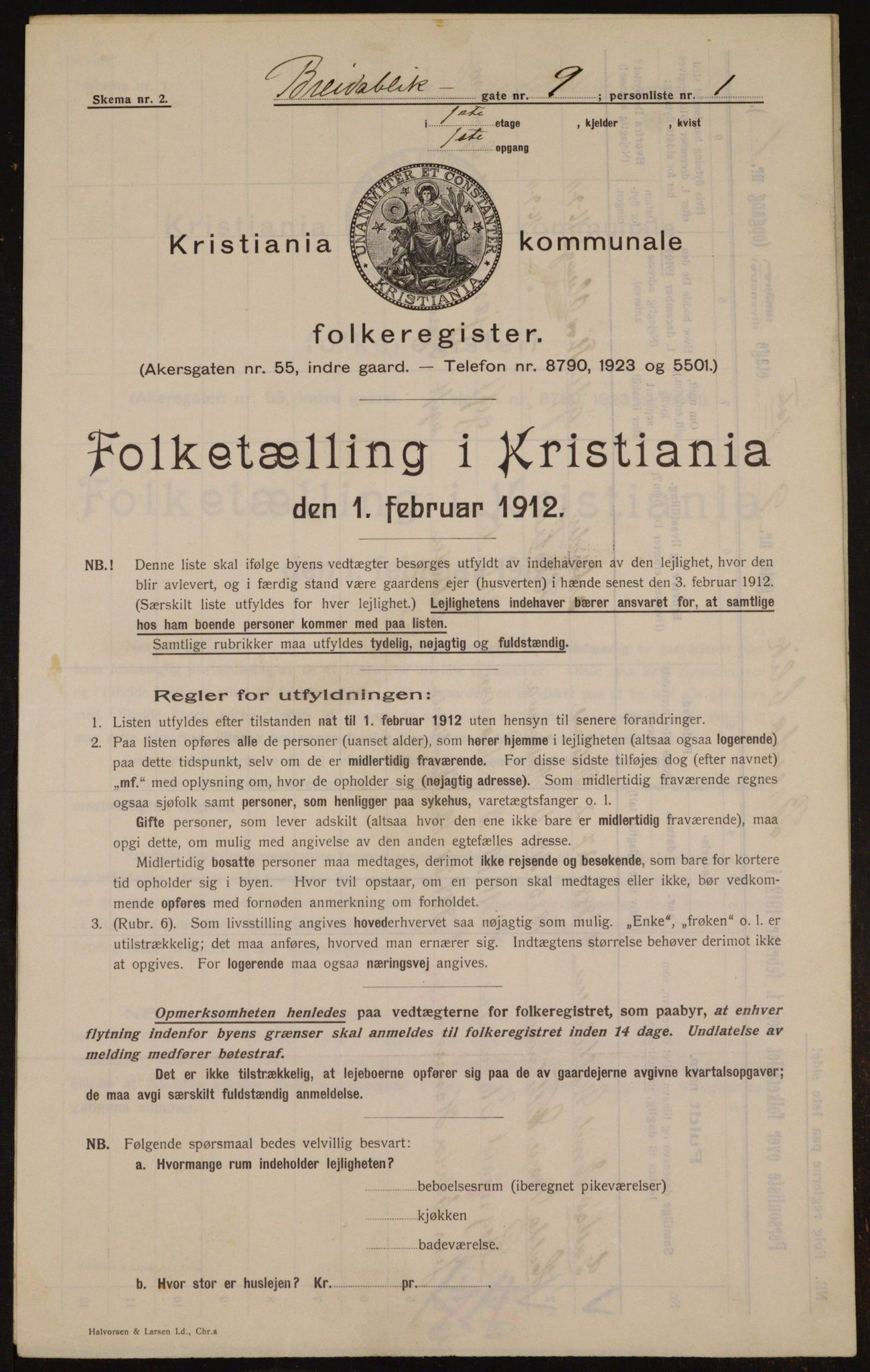 OBA, Municipal Census 1912 for Kristiania, 1912, p. 7995