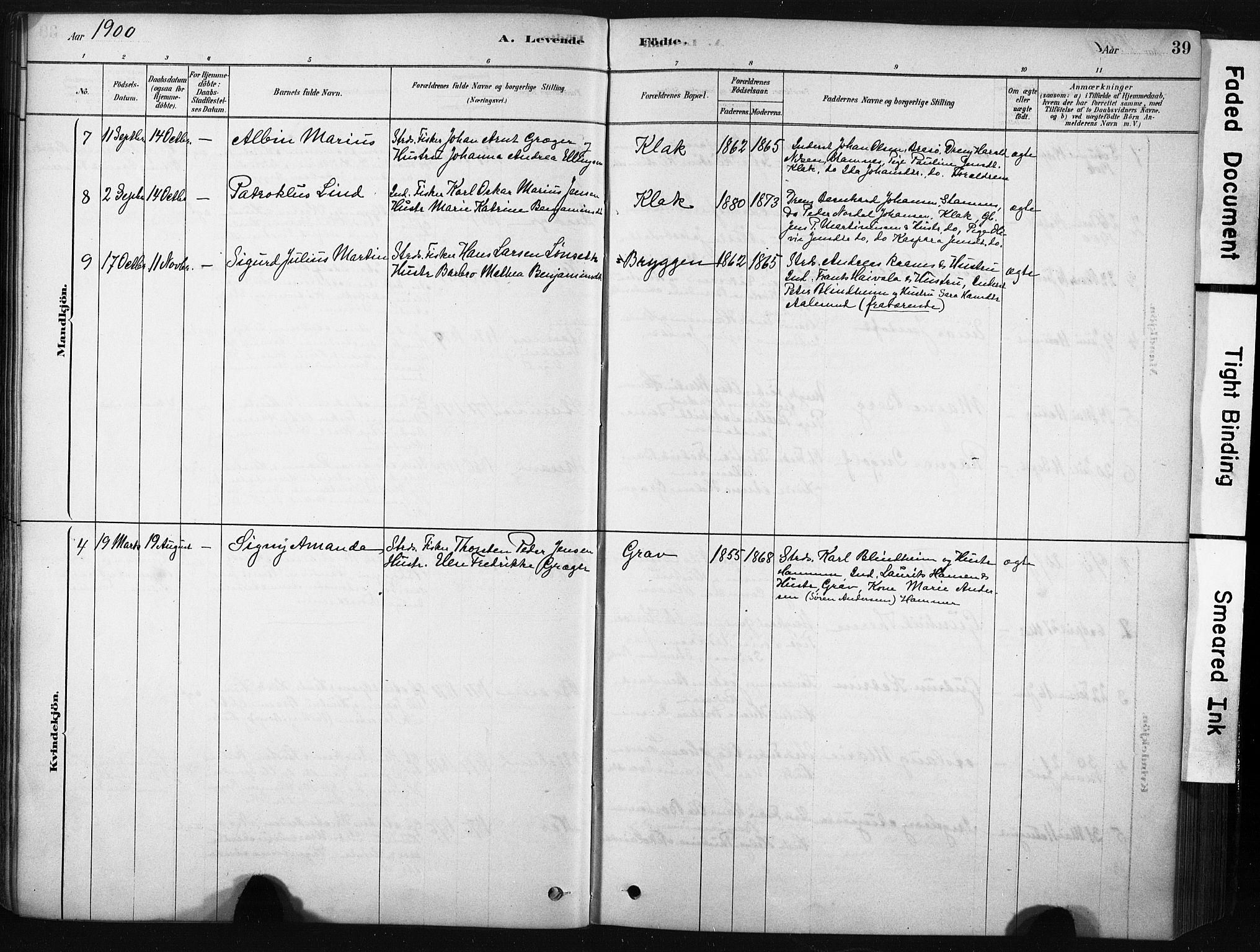 Ministerialprotokoller, klokkerbøker og fødselsregistre - Nordland, AV/SAT-A-1459/808/L0128: Parish register (official) no. 808A01, 1880-1902, p. 39