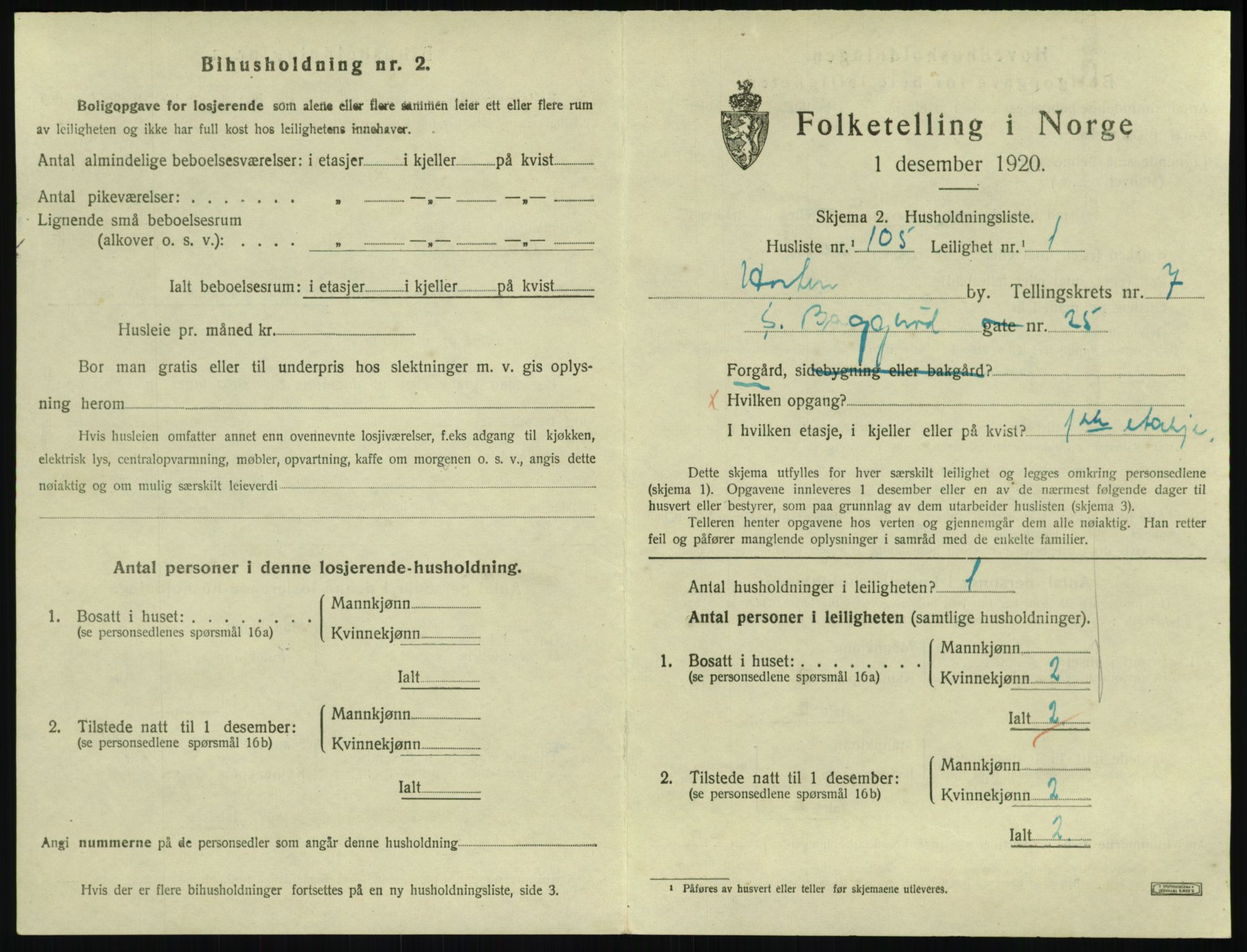 SAKO, 1920 census for Horten, 1920, p. 7577