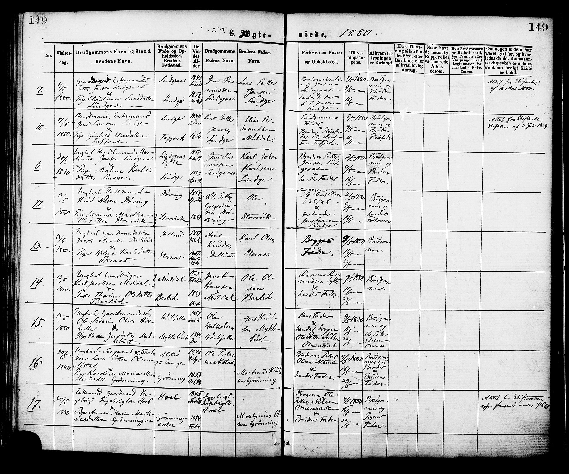 Ministerialprotokoller, klokkerbøker og fødselsregistre - Møre og Romsdal, AV/SAT-A-1454/519/L0254: Parish register (official) no. 519A13, 1868-1883, p. 149