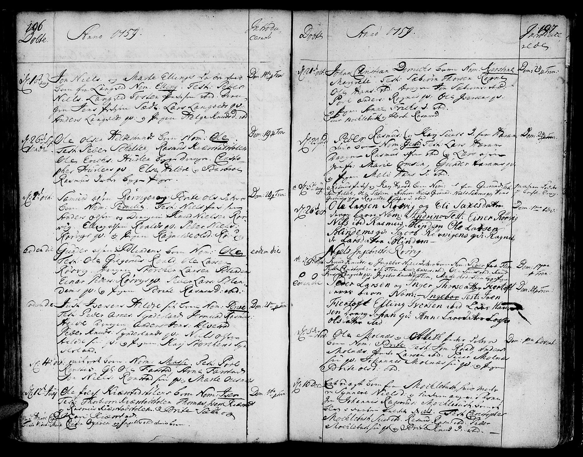 Ministerialprotokoller, klokkerbøker og fødselsregistre - Møre og Romsdal, SAT/A-1454/536/L0493: Parish register (official) no. 536A02, 1739-1802, p. 196-197