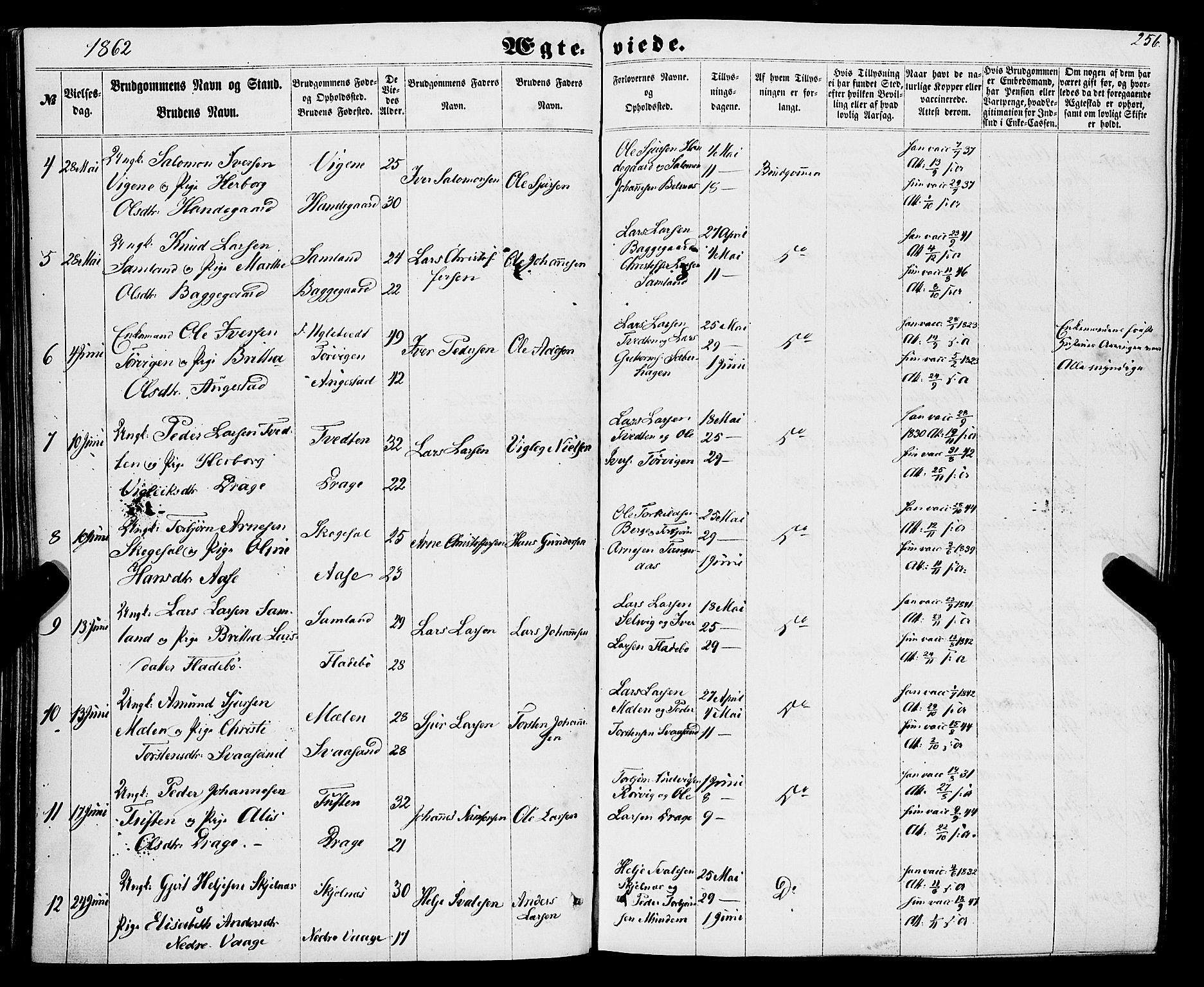 Strandebarm sokneprestembete, AV/SAB-A-78401/H/Haa: Parish register (official) no. A 8, 1858-1872, p. 256