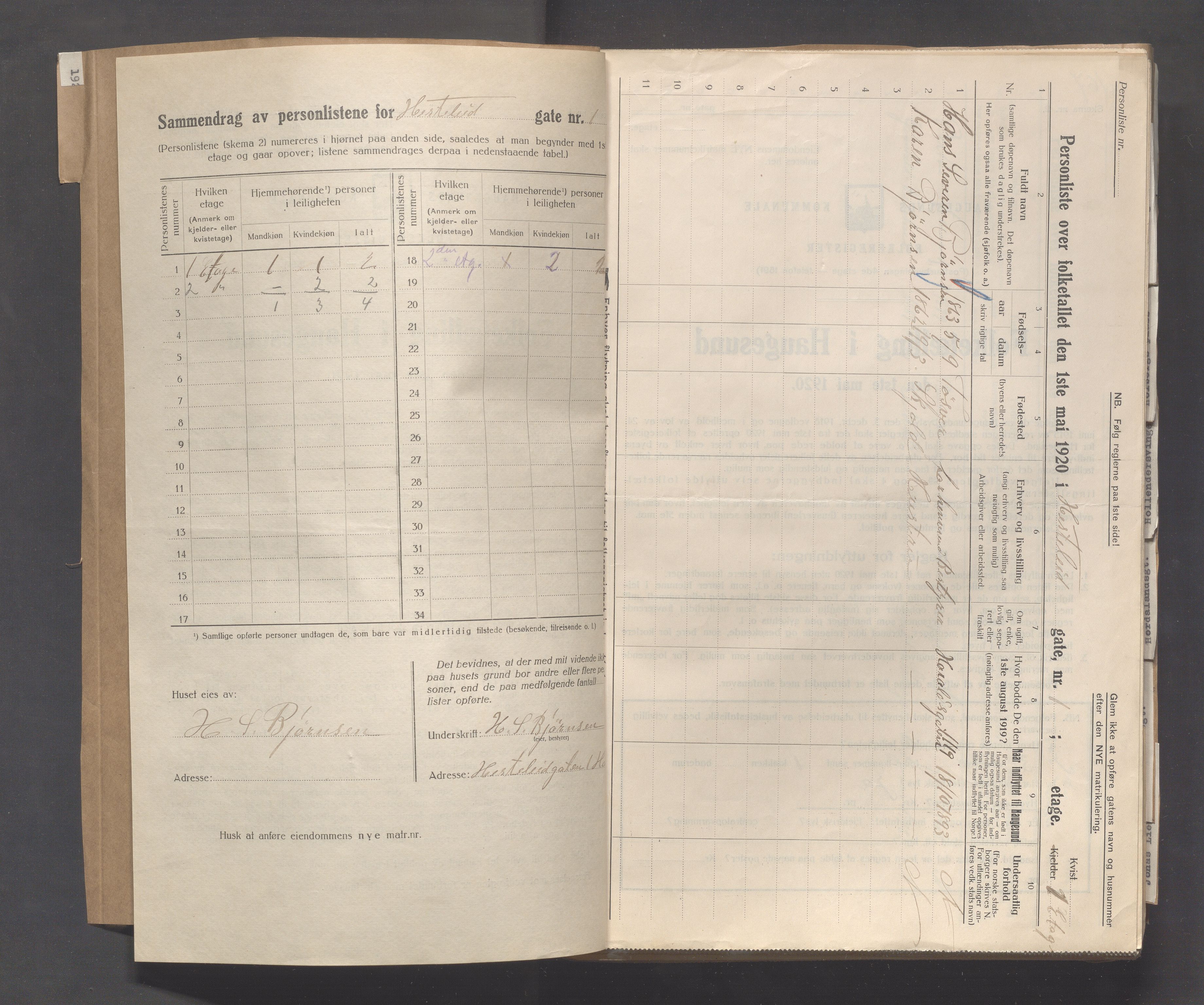 IKAR, Local census 1.5.1920 for Haugesund, 1920, p. 2096