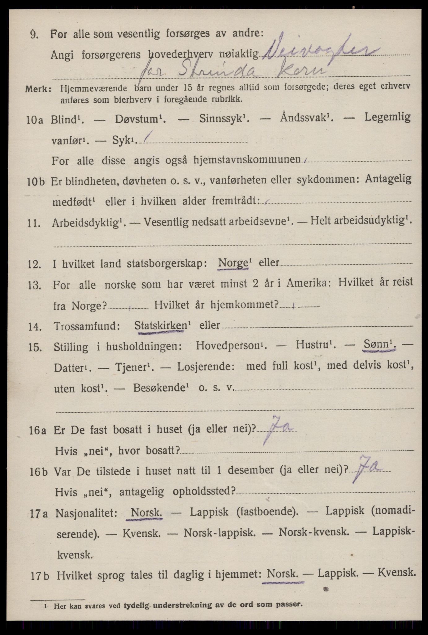 SAT, 1920 census for Strinda, 1920, p. 25025