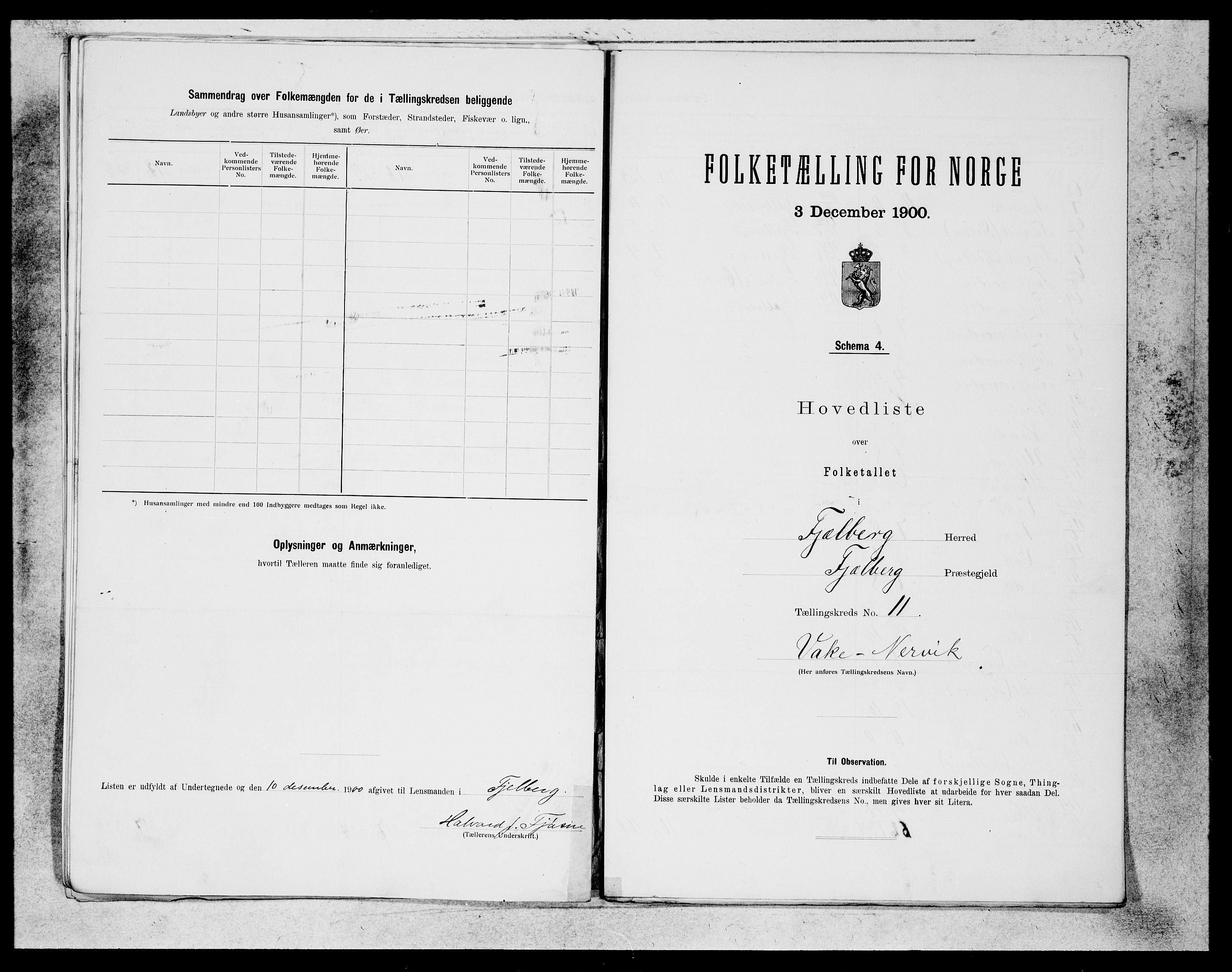 SAB, 1900 census for Fjelberg, 1900, p. 23