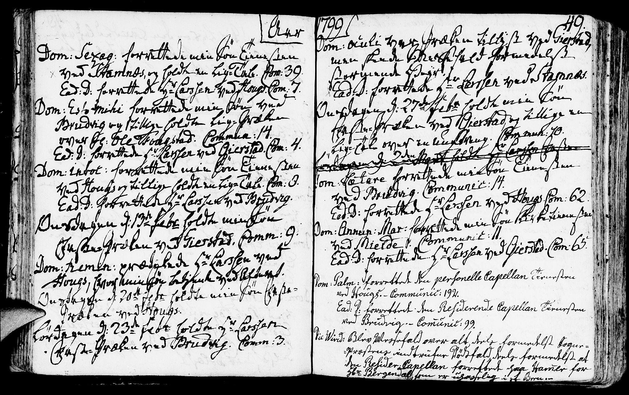 Haus sokneprestembete, AV/SAB-A-75601/H/Haa: Parish register (official) no. A 11, 1796-1816, p. 49