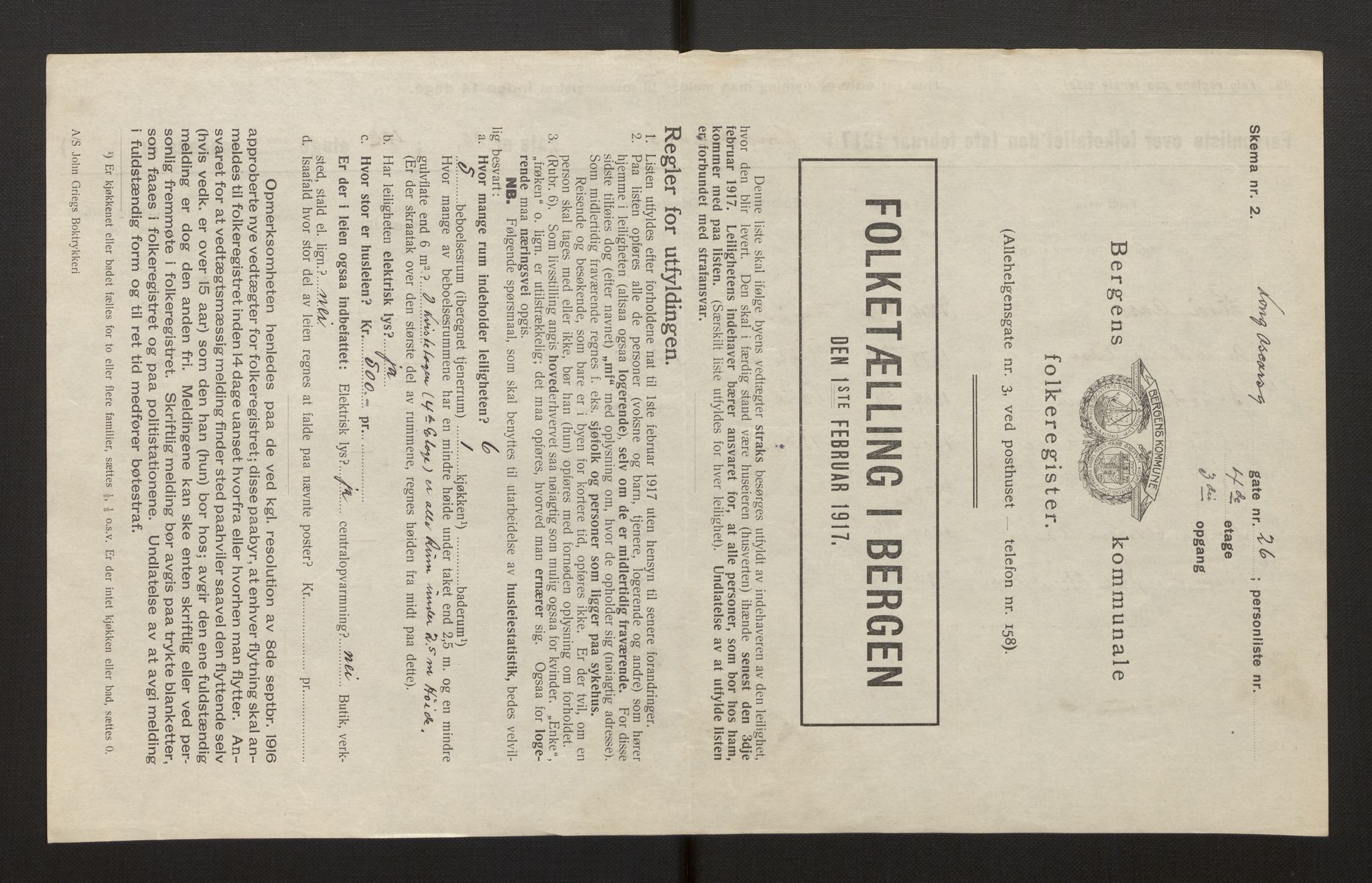 SAB, Municipal Census 1917 for Bergen, 1917, p. 19165