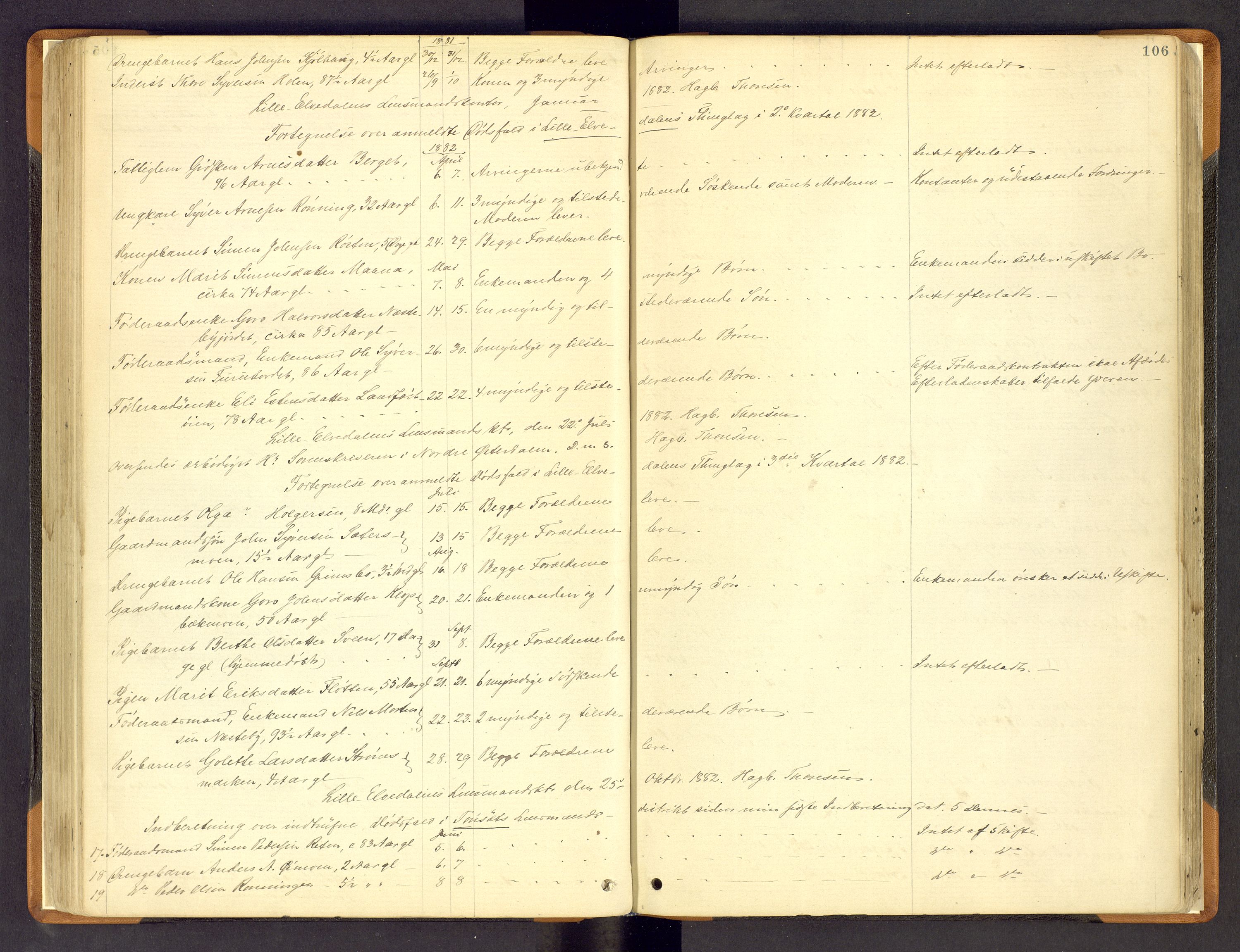 Nord-Østerdal tingrett, SAH/TING-020/H/Hi/L0002/0002: Forskjellig vedrørende tinglysing / Korrigering av grunnboka hvor hjemmelshaver mangler, er død m.v., 1875-1886, p. 106