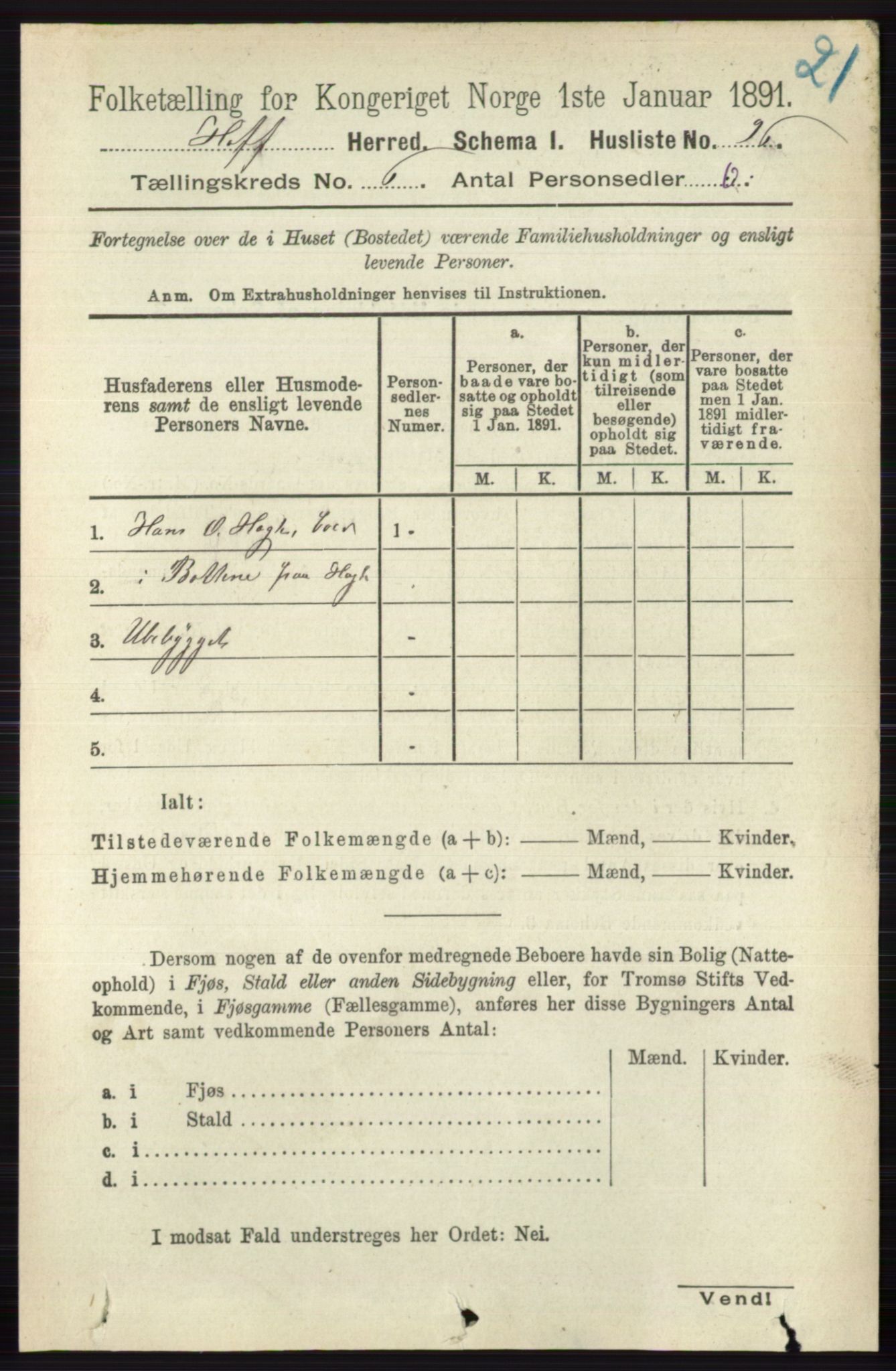 RA, 1891 census for 0714 Hof, 1891, p. 1778