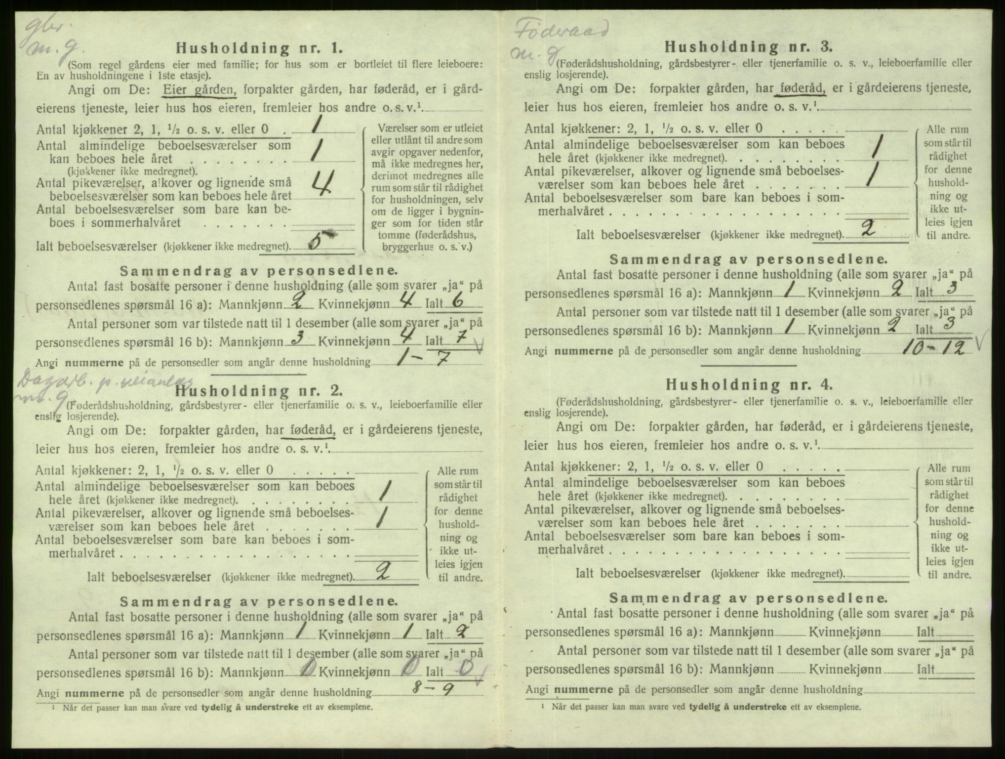 SAB, 1920 census for Masfjorden, 1920, p. 191