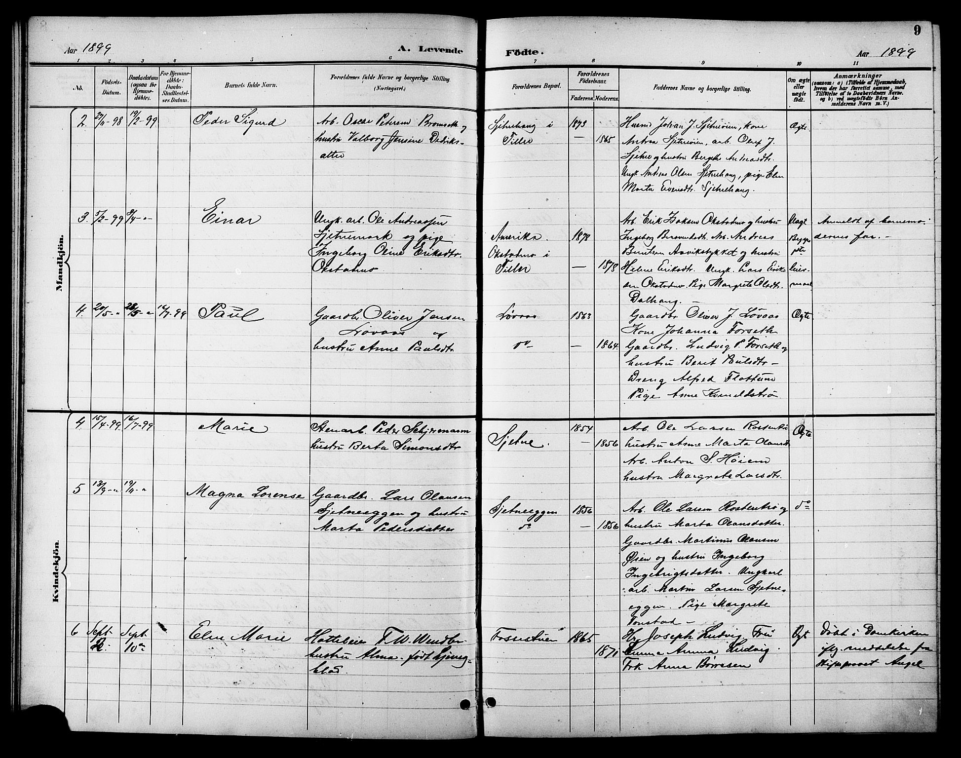 Ministerialprotokoller, klokkerbøker og fødselsregistre - Sør-Trøndelag, SAT/A-1456/621/L0460: Parish register (copy) no. 621C03, 1896-1914, p. 9