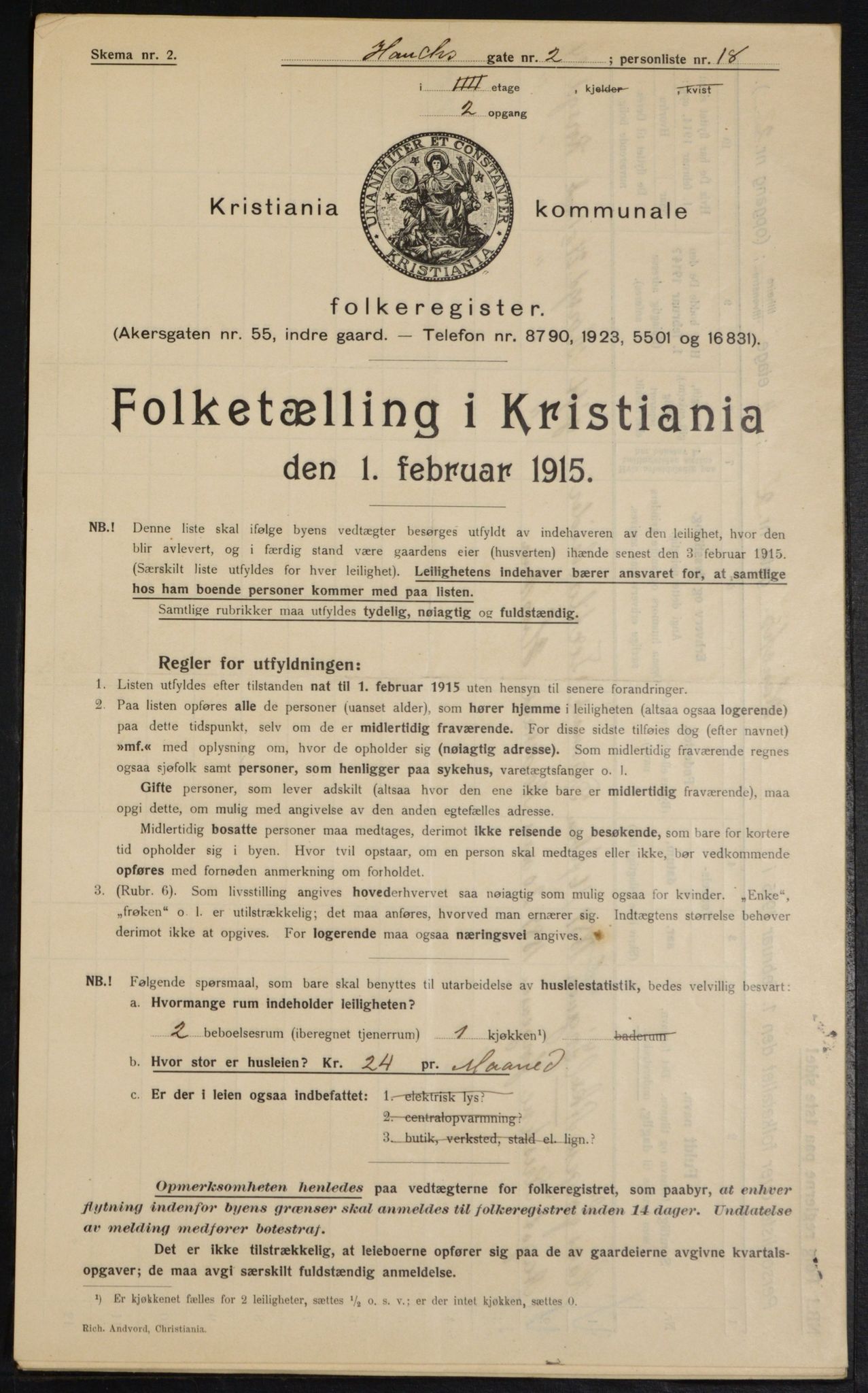 OBA, Municipal Census 1915 for Kristiania, 1915, p. 34667