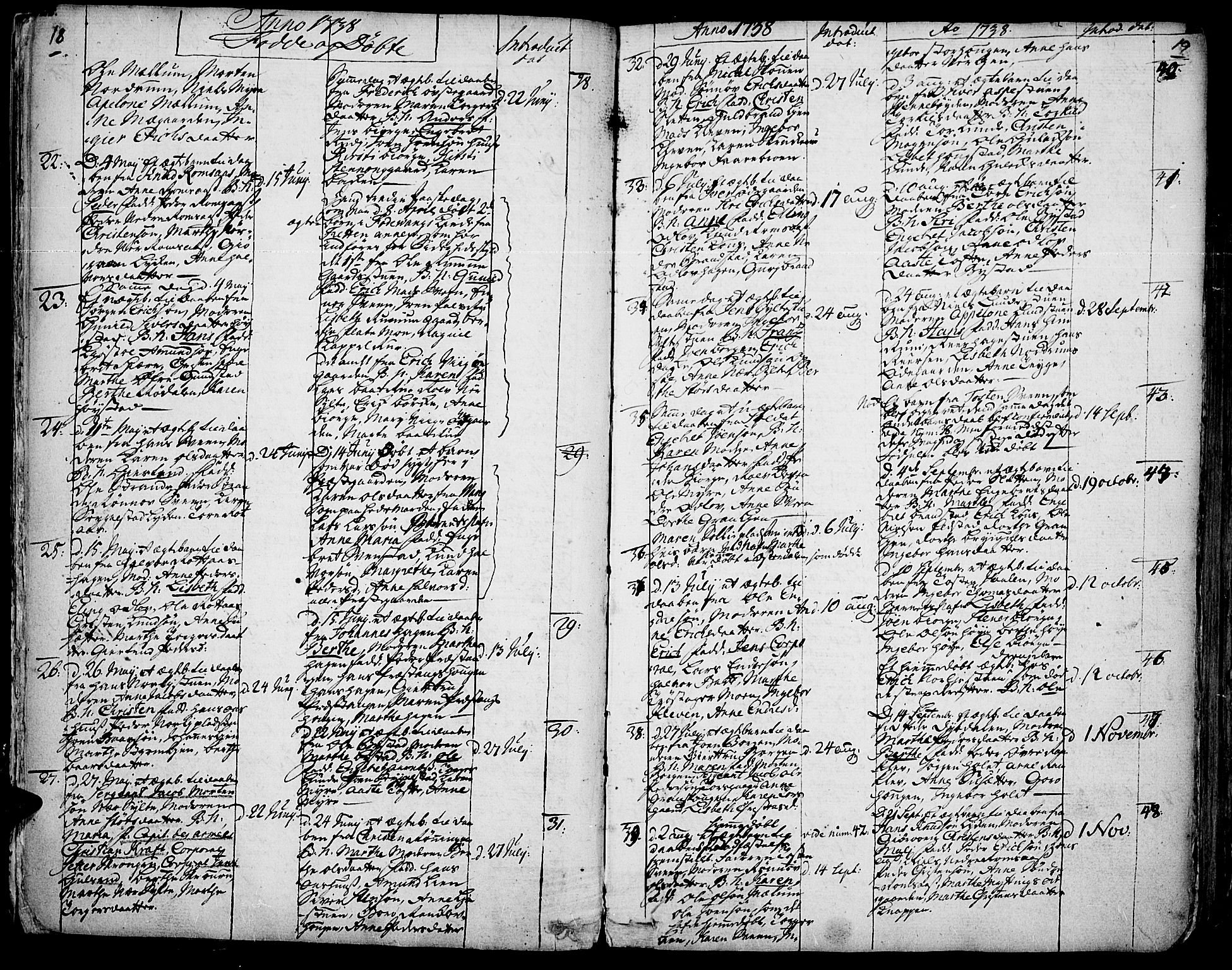 Ringebu prestekontor, AV/SAH-PREST-082/H/Ha/Haa/L0002: Parish register (official) no. 2, 1734-1780, p. 18-19
