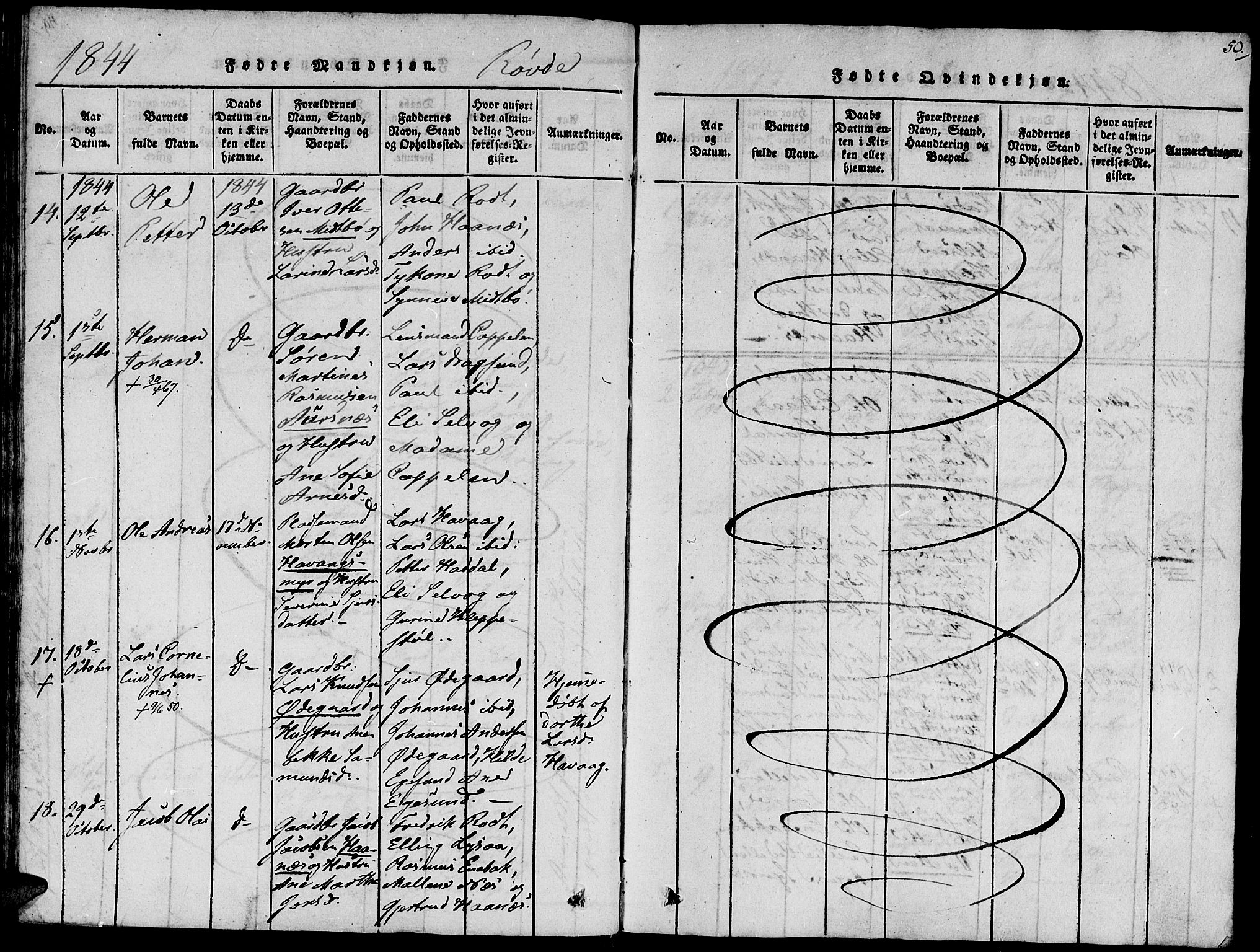 Ministerialprotokoller, klokkerbøker og fødselsregistre - Møre og Romsdal, SAT/A-1454/504/L0054: Parish register (official) no. 504A01, 1816-1861, p. 50