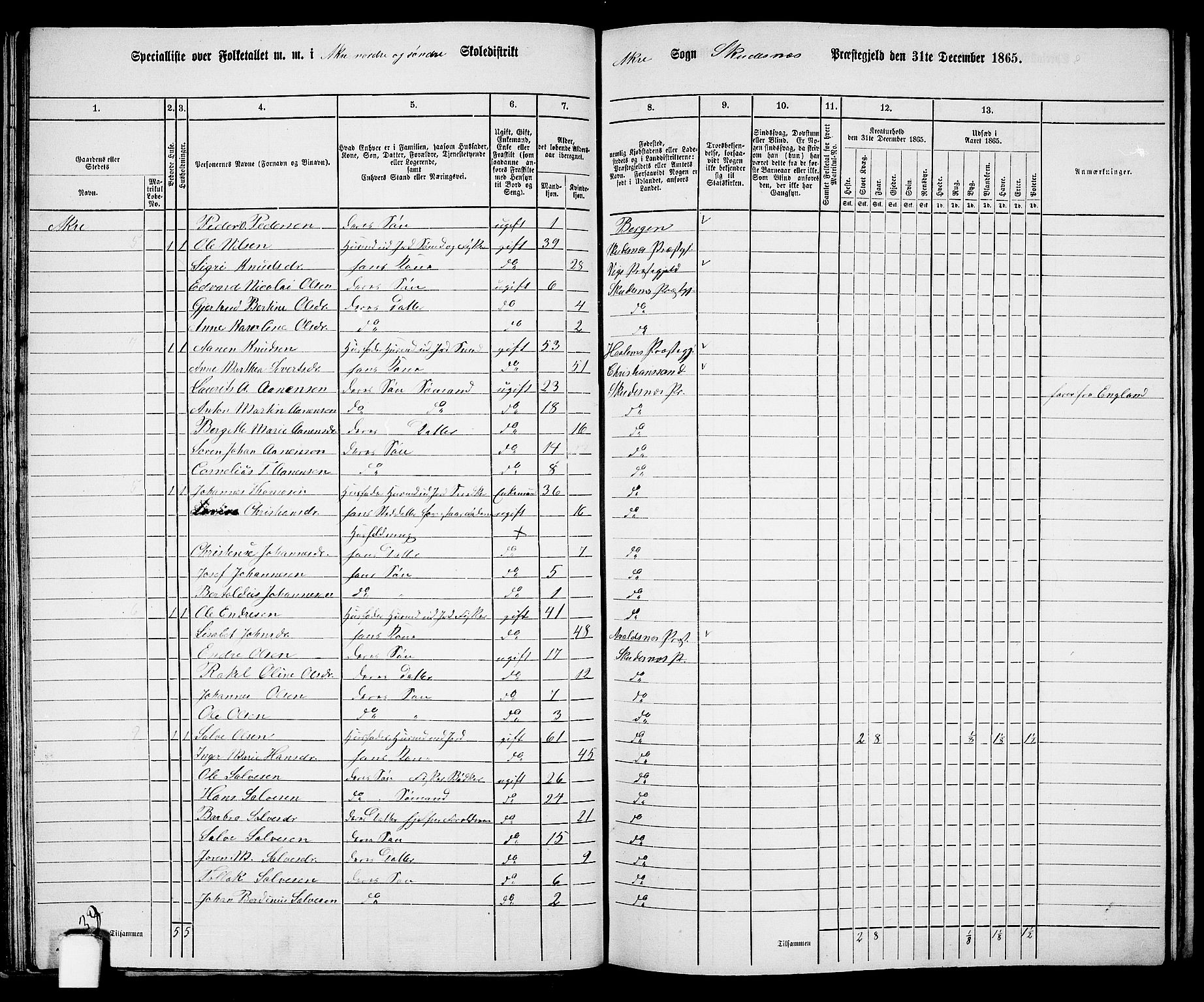 RA, 1865 census for Skudenes, 1865, p. 52