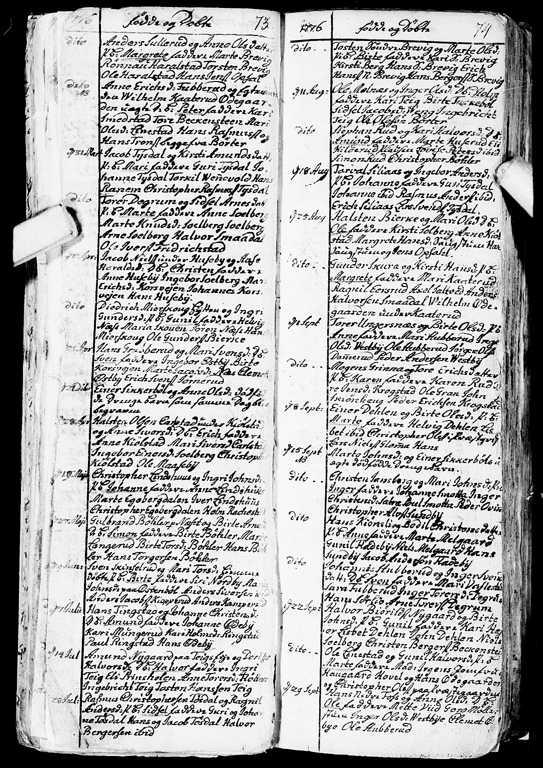 Enebakk prestekontor Kirkebøker, SAO/A-10171c/F/Fa/L0002: Parish register (official) no. I 2, 1755-1806, p. 73-74