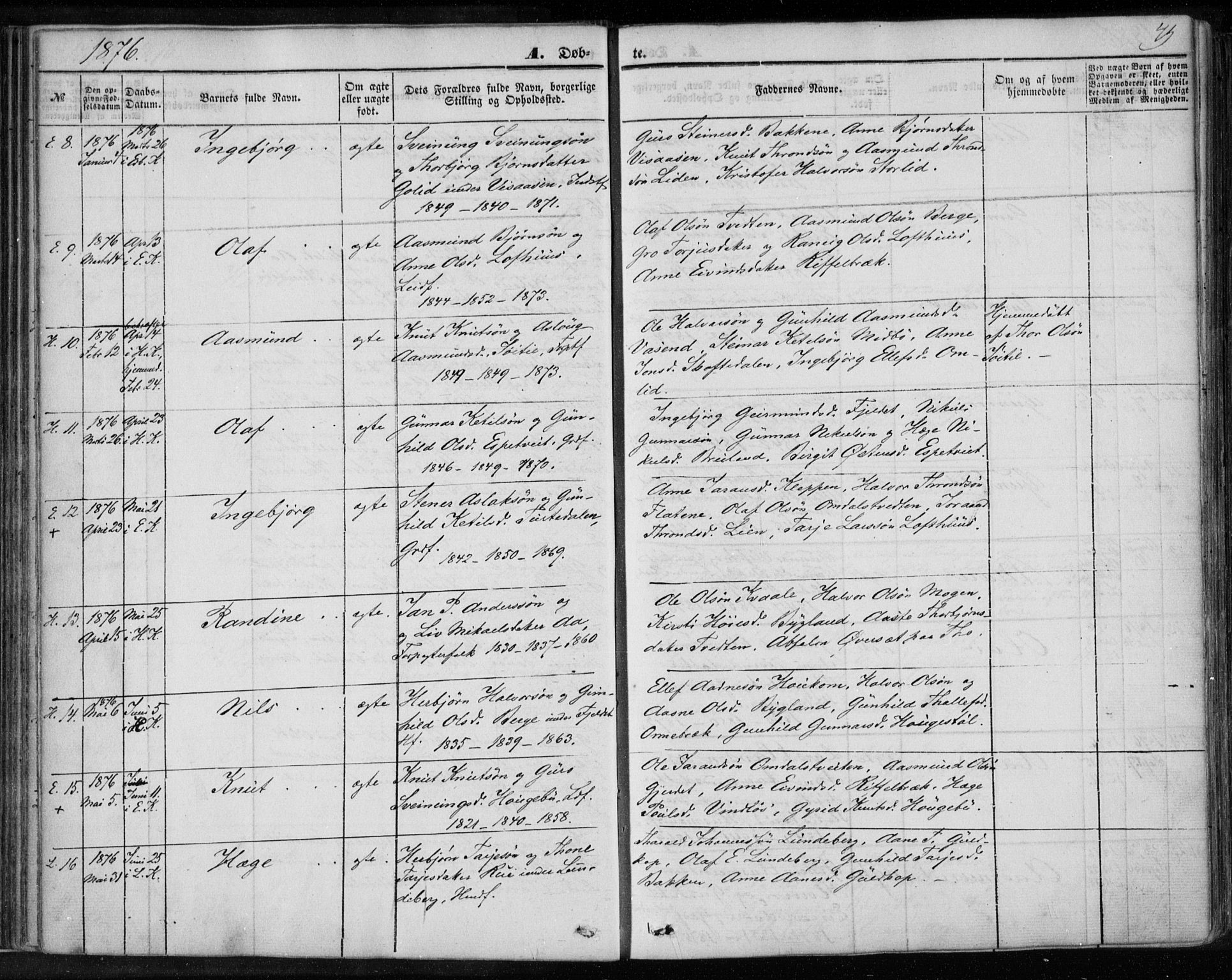 Lårdal kirkebøker, AV/SAKO-A-284/F/Fa/L0006: Parish register (official) no. I 6, 1861-1886, p. 79