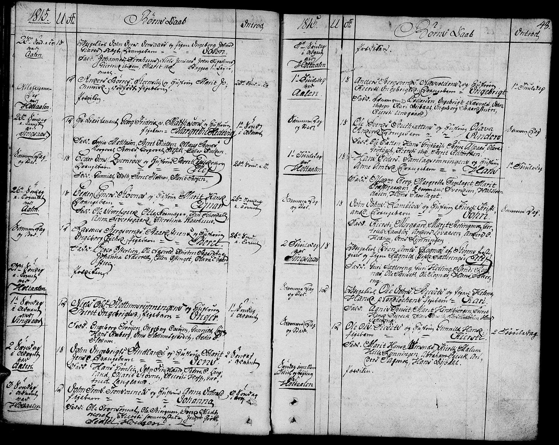 Ministerialprotokoller, klokkerbøker og fødselsregistre - Sør-Trøndelag, SAT/A-1456/685/L0953: Parish register (official) no. 685A02, 1805-1816, p. 48