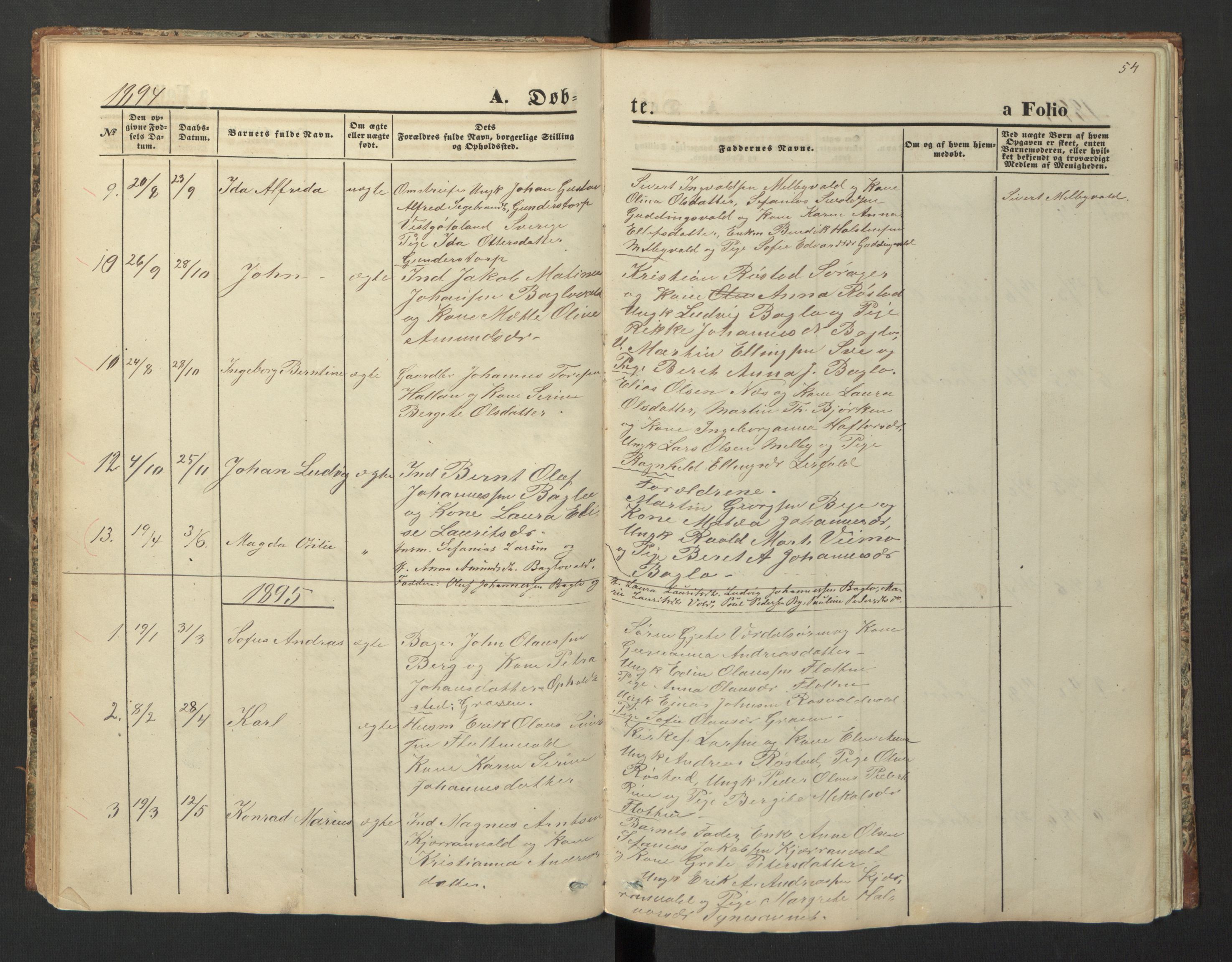 Ministerialprotokoller, klokkerbøker og fødselsregistre - Nord-Trøndelag, SAT/A-1458/726/L0271: Parish register (copy) no. 726C02, 1869-1897, p. 54